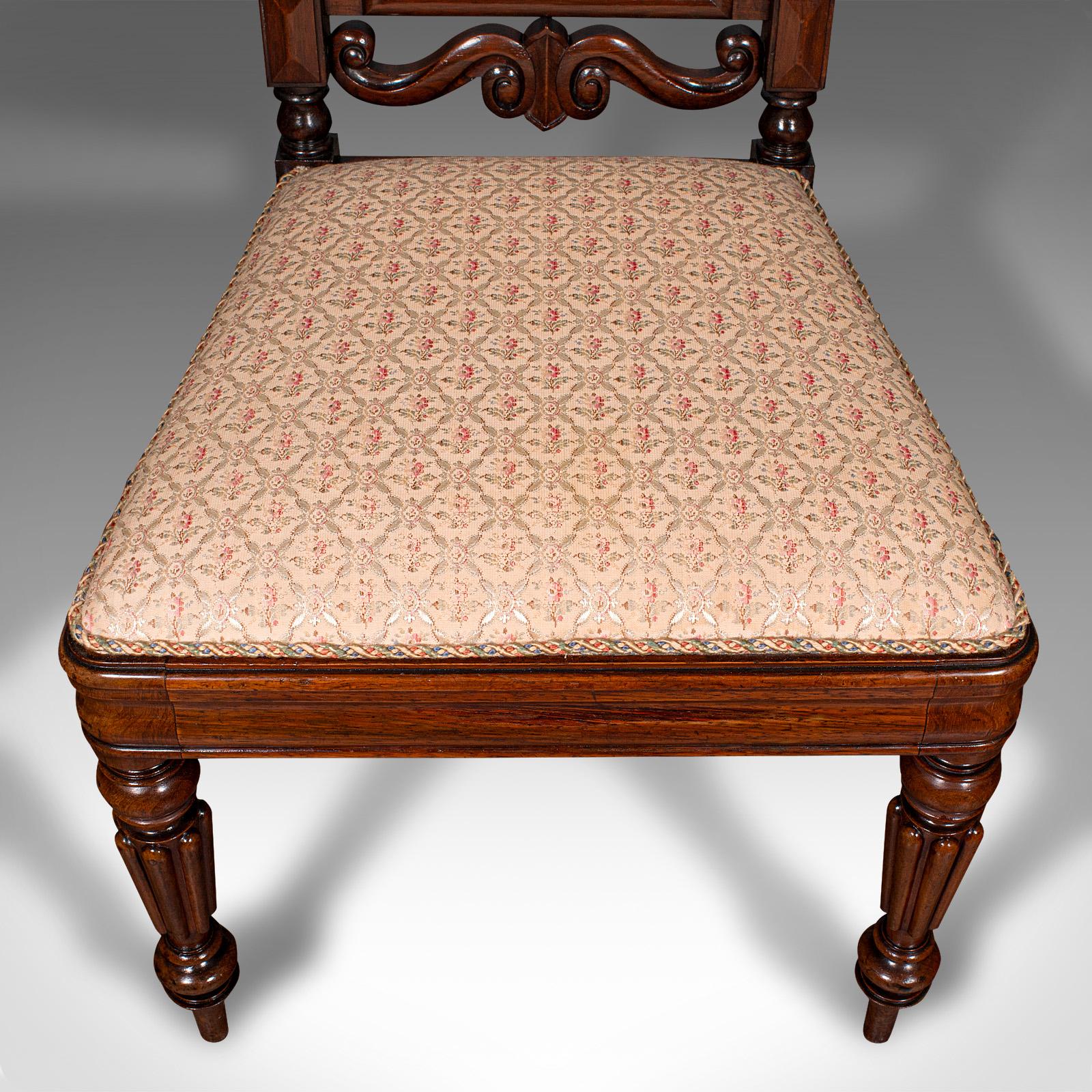 Antique Morning Room Chair, English, Silk Cotton, Side Seat, William IV, C.1835 For Sale 3