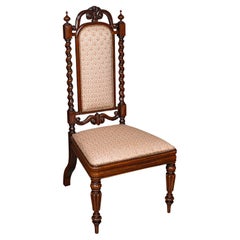 Chaise de salon ancienne anglaise, coton de soie, assise latérale, William IV, vers 1835