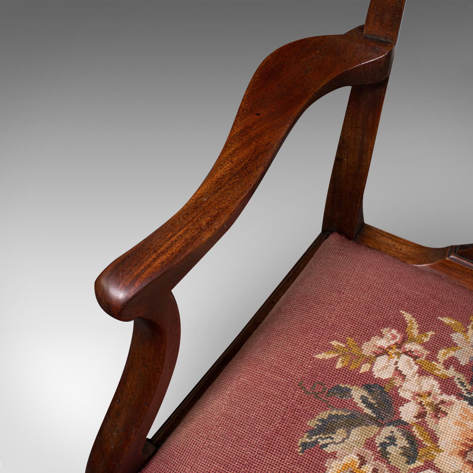 Antique Morning Room Elbow Chair, English, Armchair, Chippendale Taste, Georgian 4