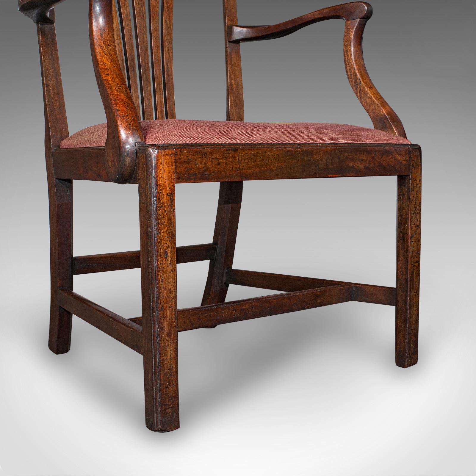 Antique Morning Room Elbow Chair, English, Armchair, Chippendale Taste, Georgian 6