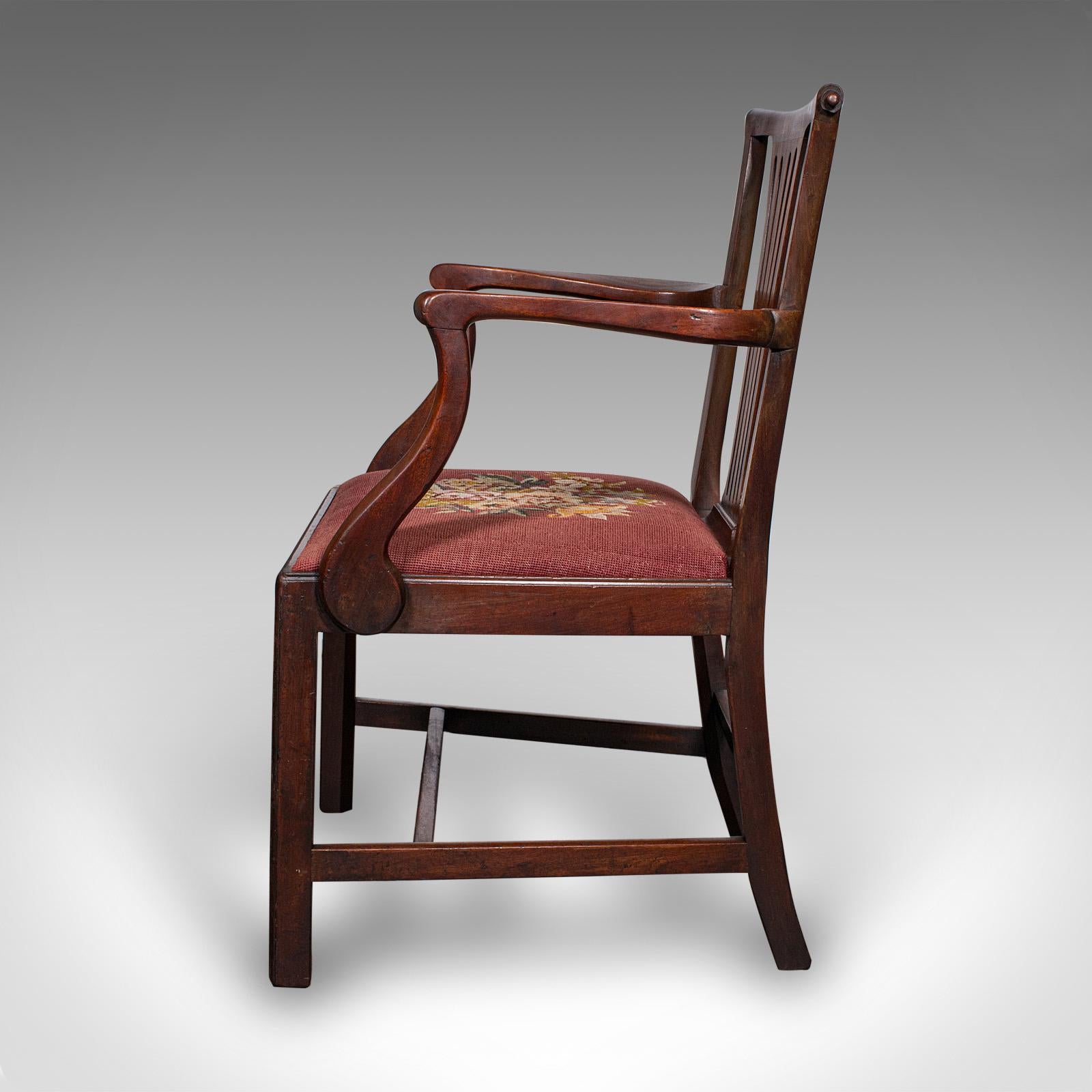 18th Century Antique Morning Room Elbow Chair, English, Armchair, Chippendale Taste, Georgian