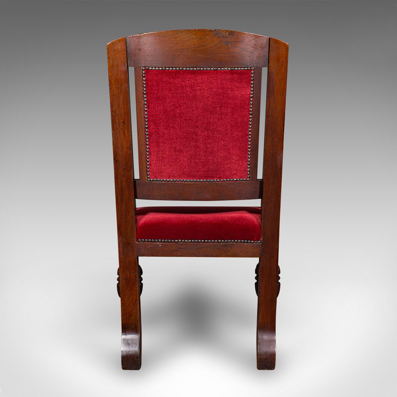 Antique Morning Room Elbow Chair, Scottish, Oak, Gothic Revival Seat, Victorian In Good Condition For Sale In Hele, Devon, GB