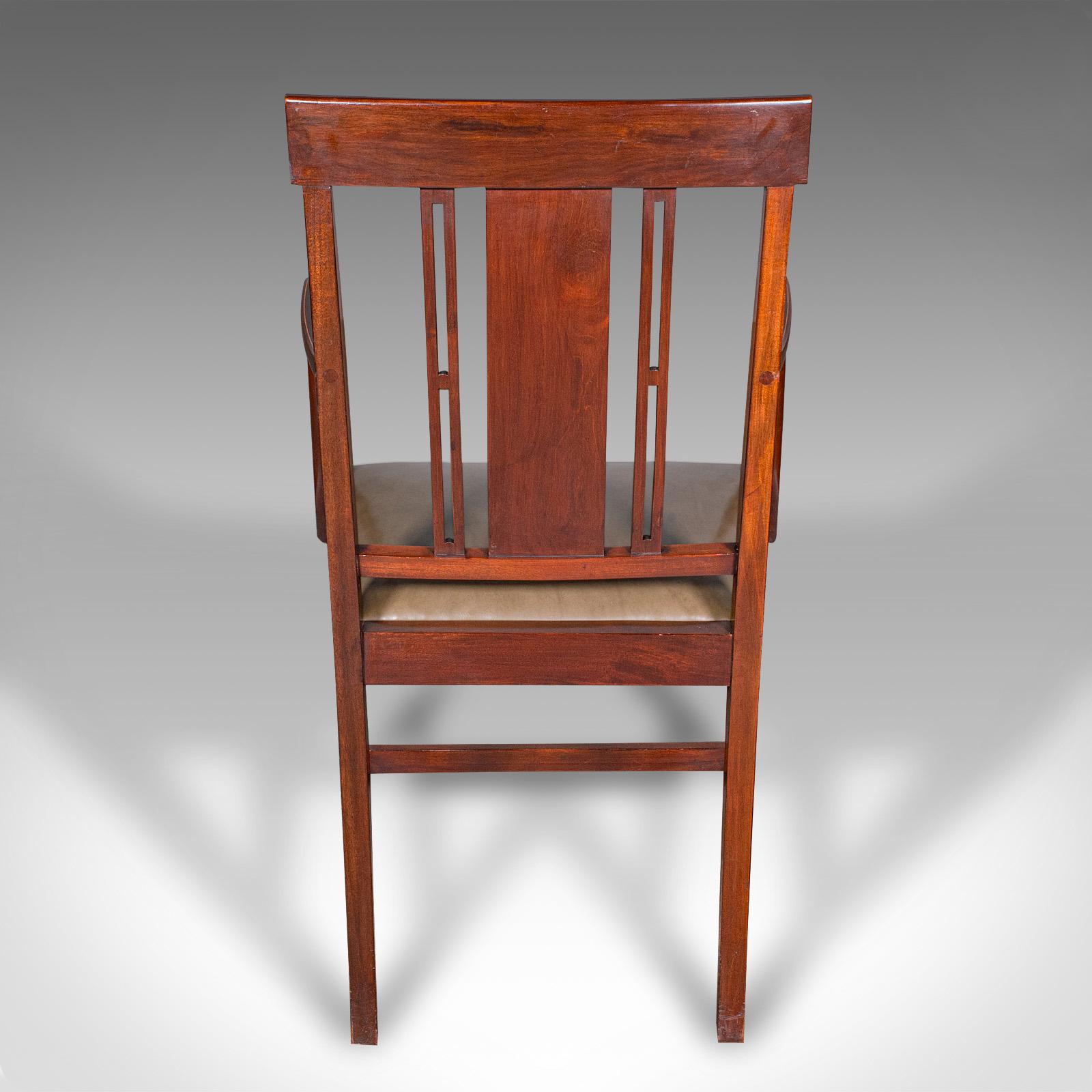 Silla auxiliar de salón antigua, asiento acodado de nogal inglés, Shoolbred, eduardiana Británico en venta