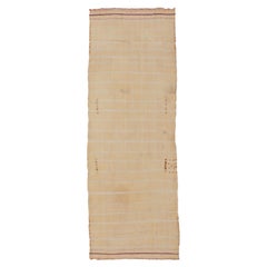 Antique Moroccan Berber Henna-Dyed Haik Flat-Woven Wrapper Textile Rug