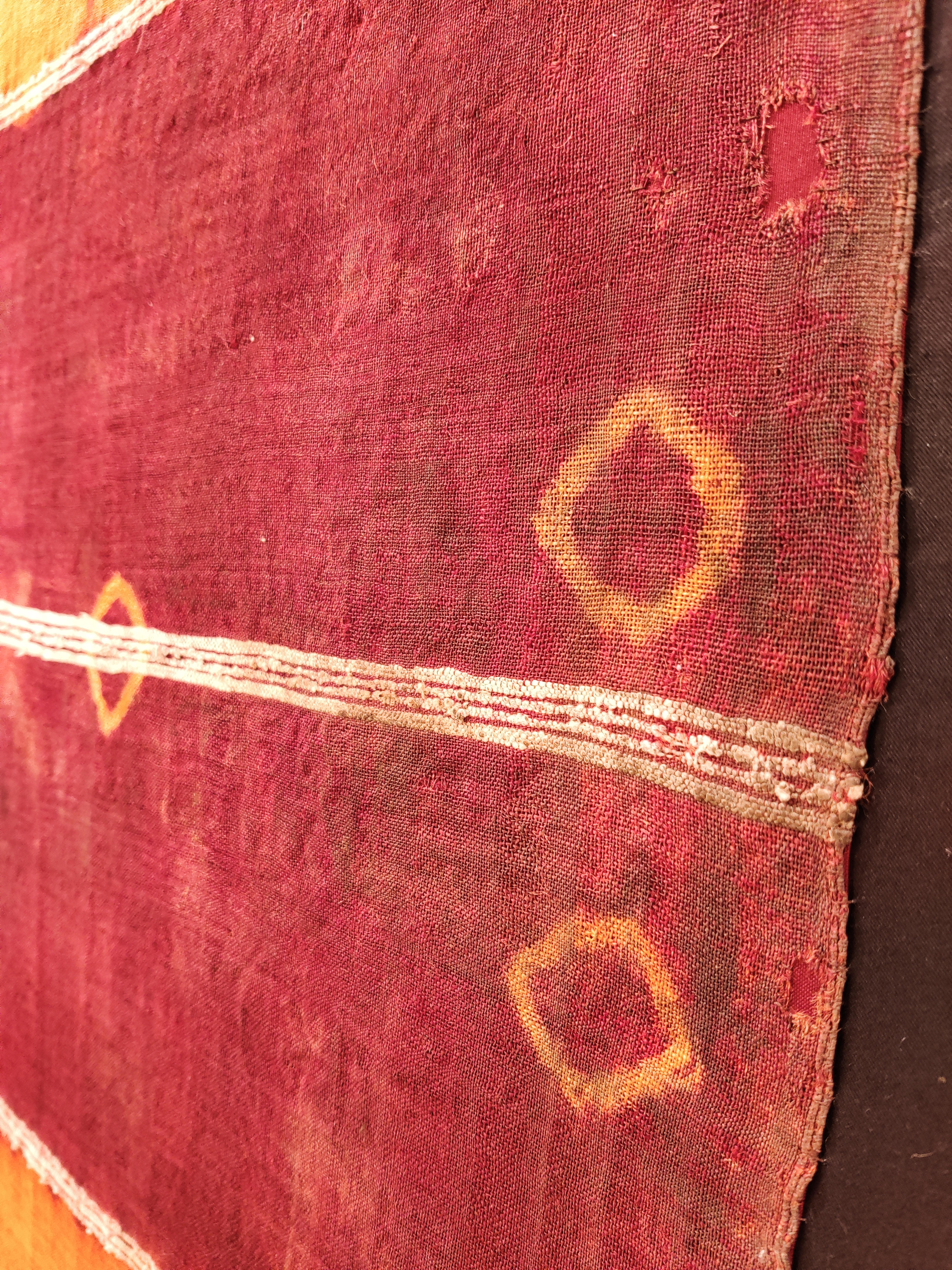 Antique Moroccan Berber Henna-Dyed Woman's Ceremonial Head Scarf For Sale 3