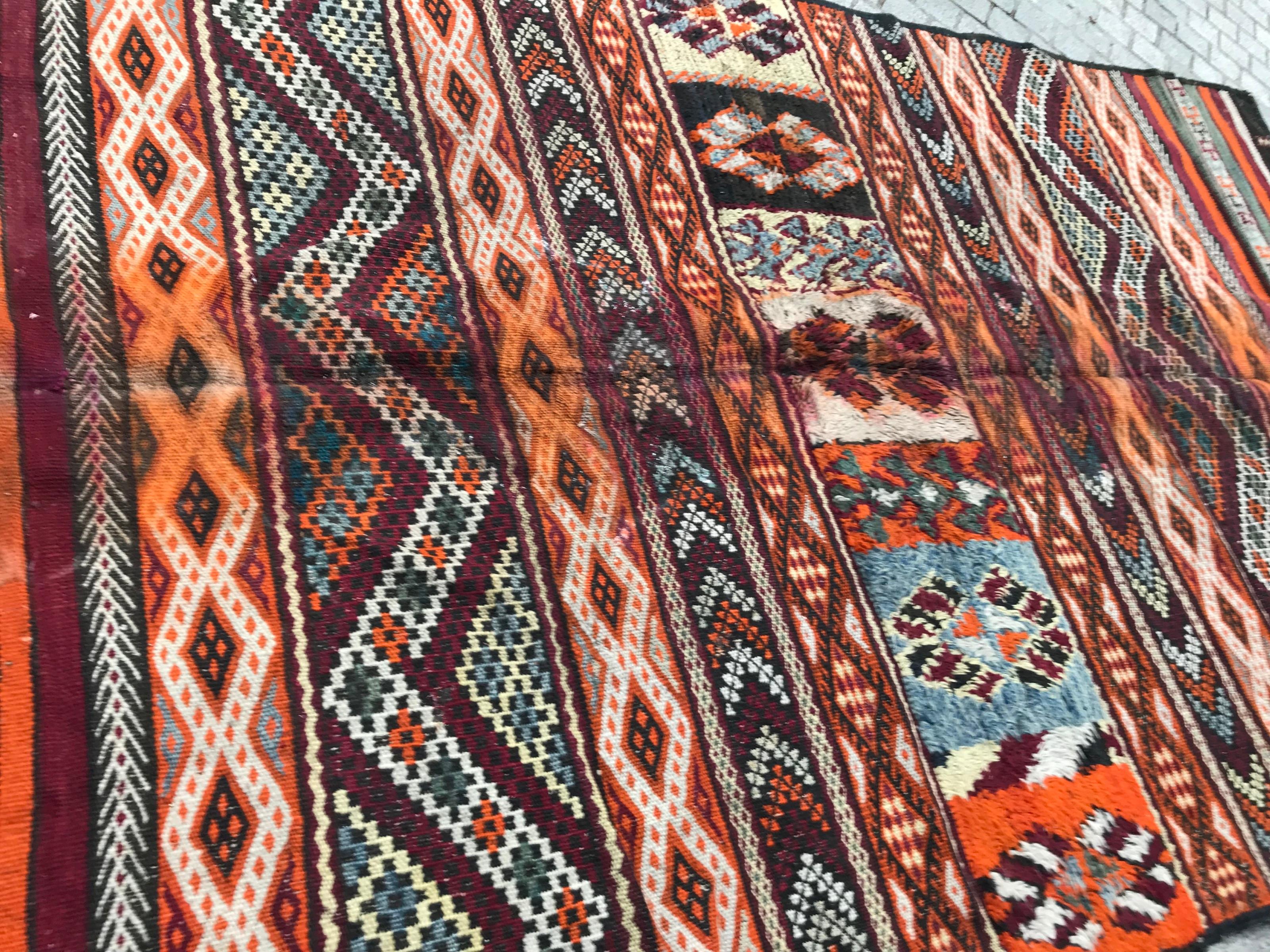 Antique Moroccan Berber Kilim Rug For Sale 4