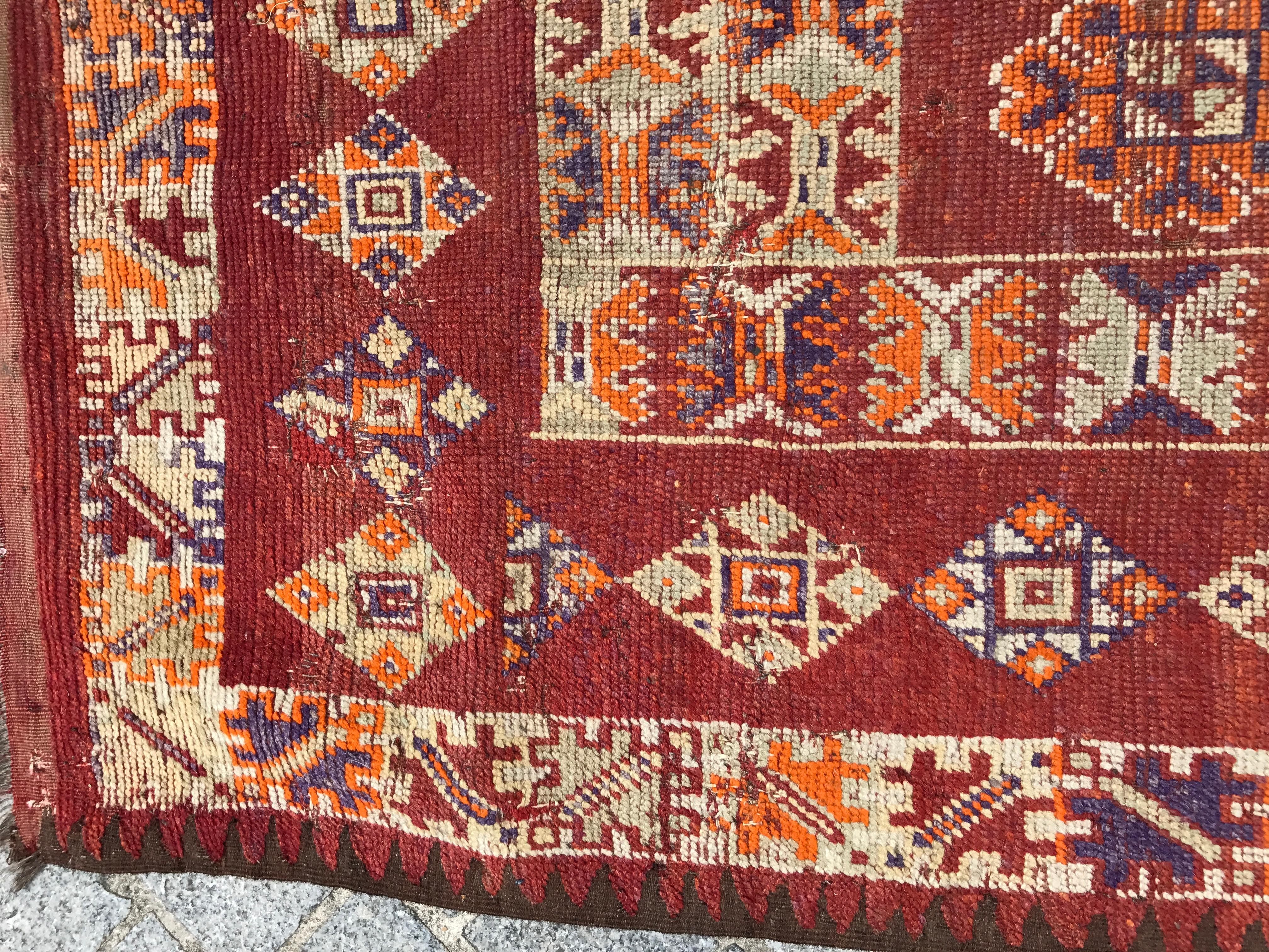 Antique Moroccan Berbere Tribal Long Rug 6