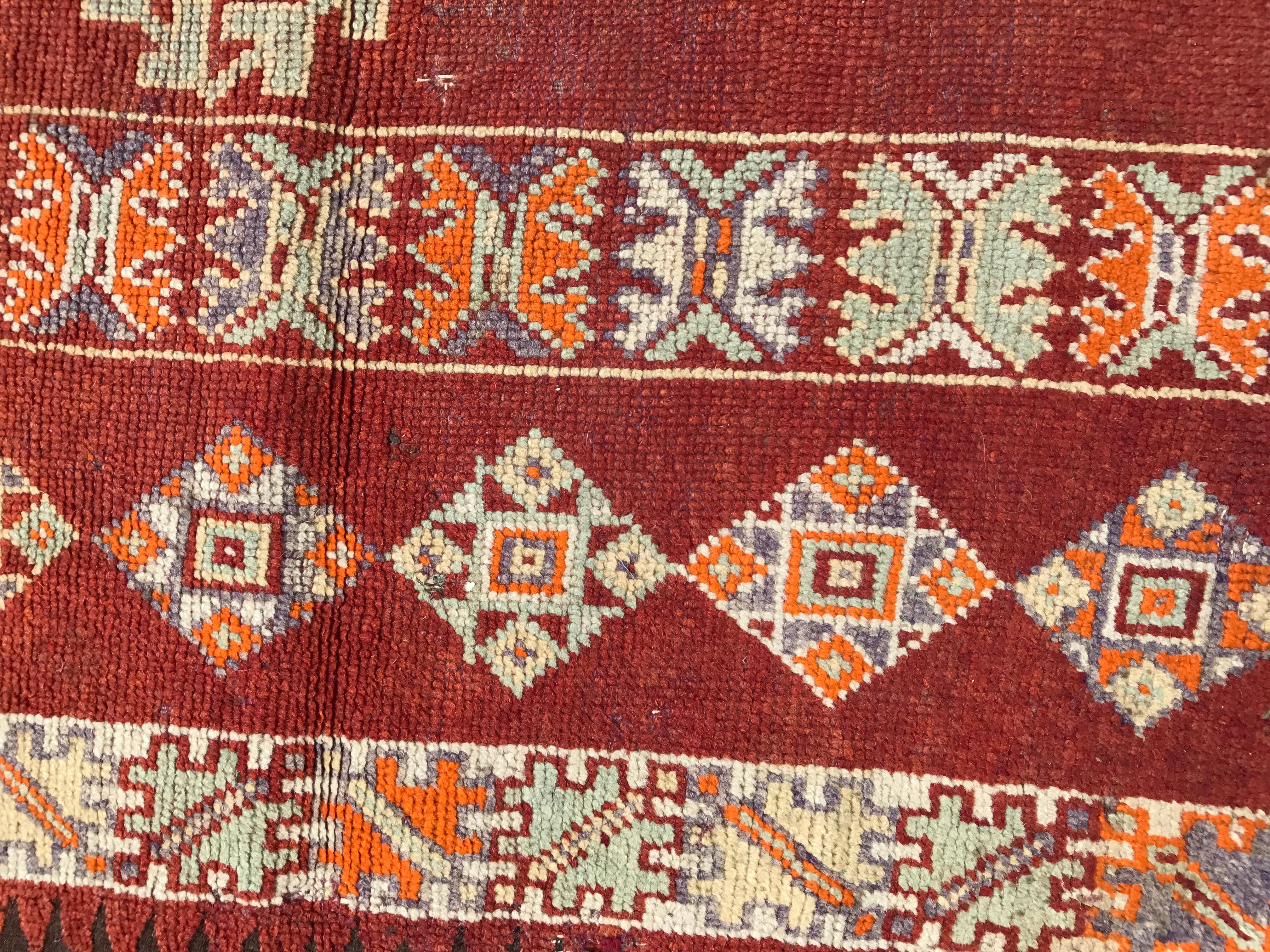 Antique Moroccan Berbere Tribal Long Rug 13
