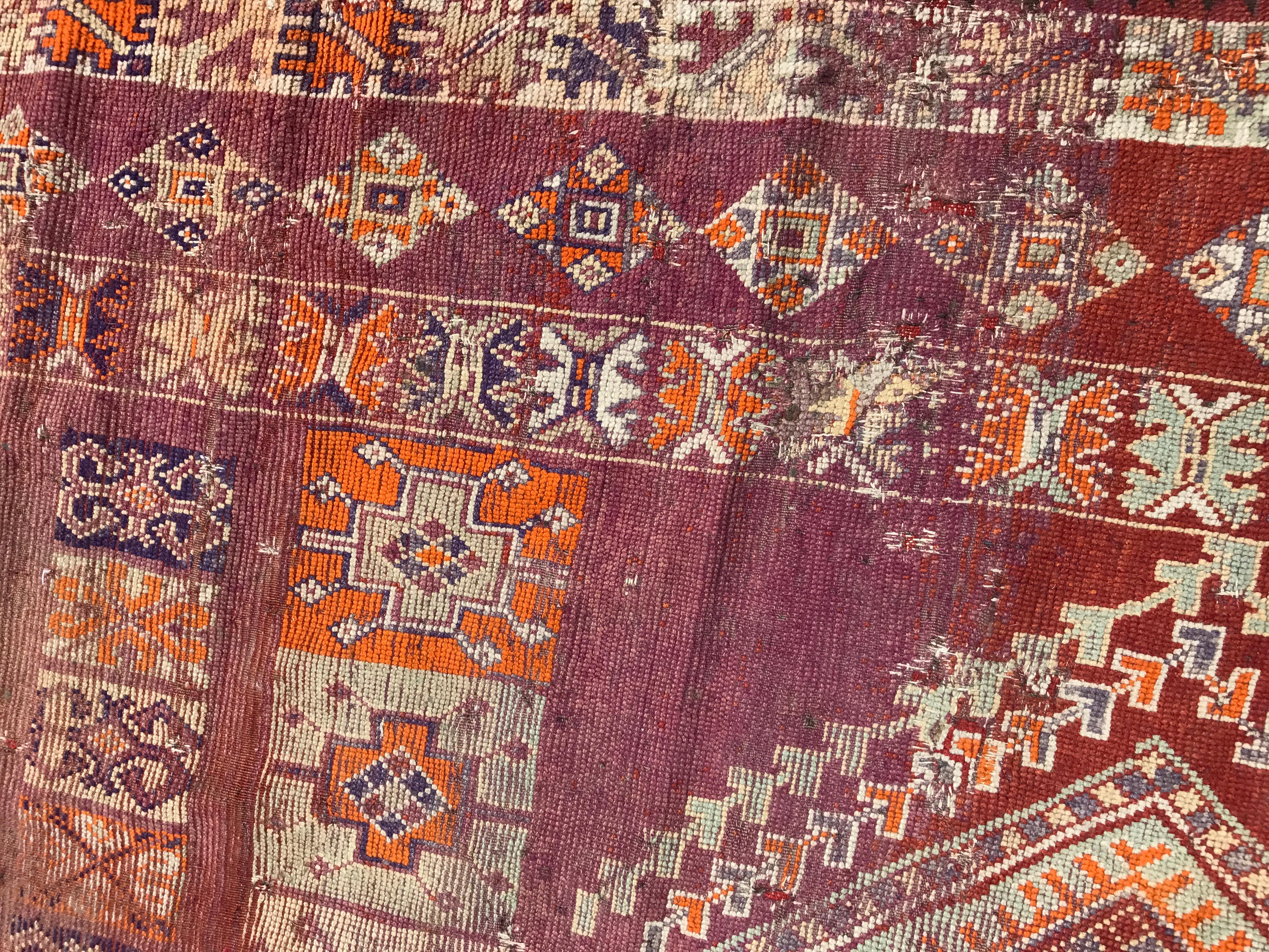20th Century Antique Moroccan Berbere Tribal Long Rug