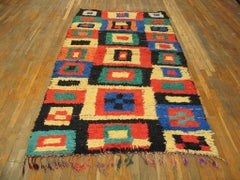 Amazing Multicolor Ground & Geometric Design Antique Moroccan Boucherouitte Rug