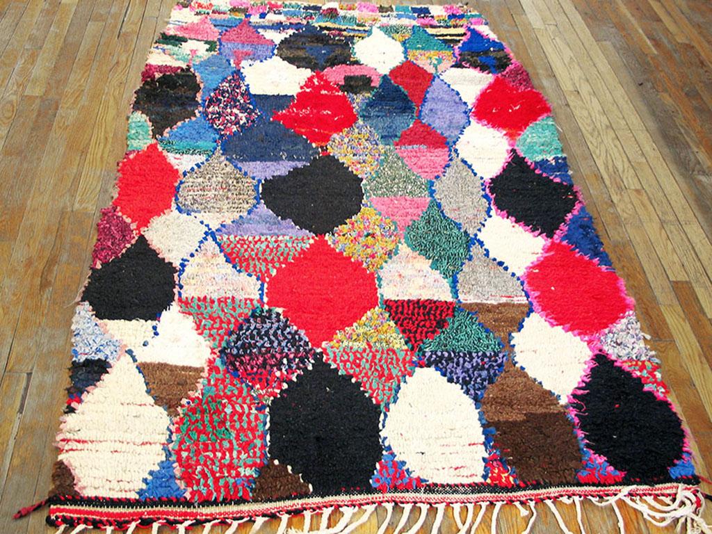 Antique Moroccan, Boucherouitte rug, size: 4'2