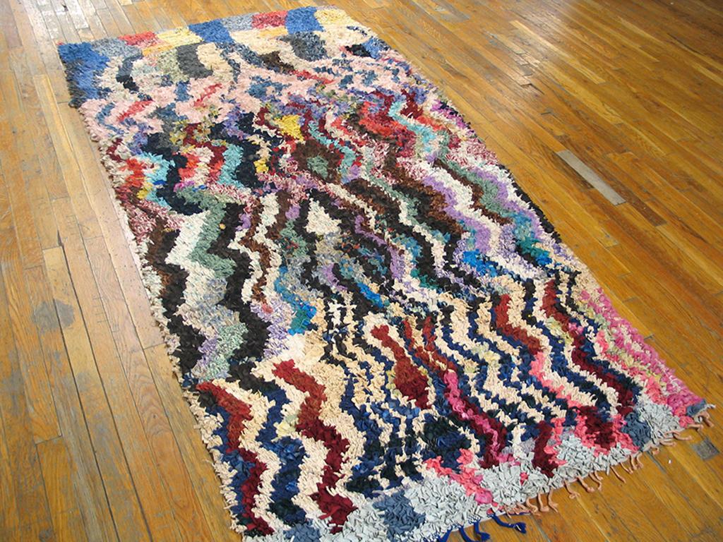 Antique Moroccan - Boucherouitte rug, size: 4'4