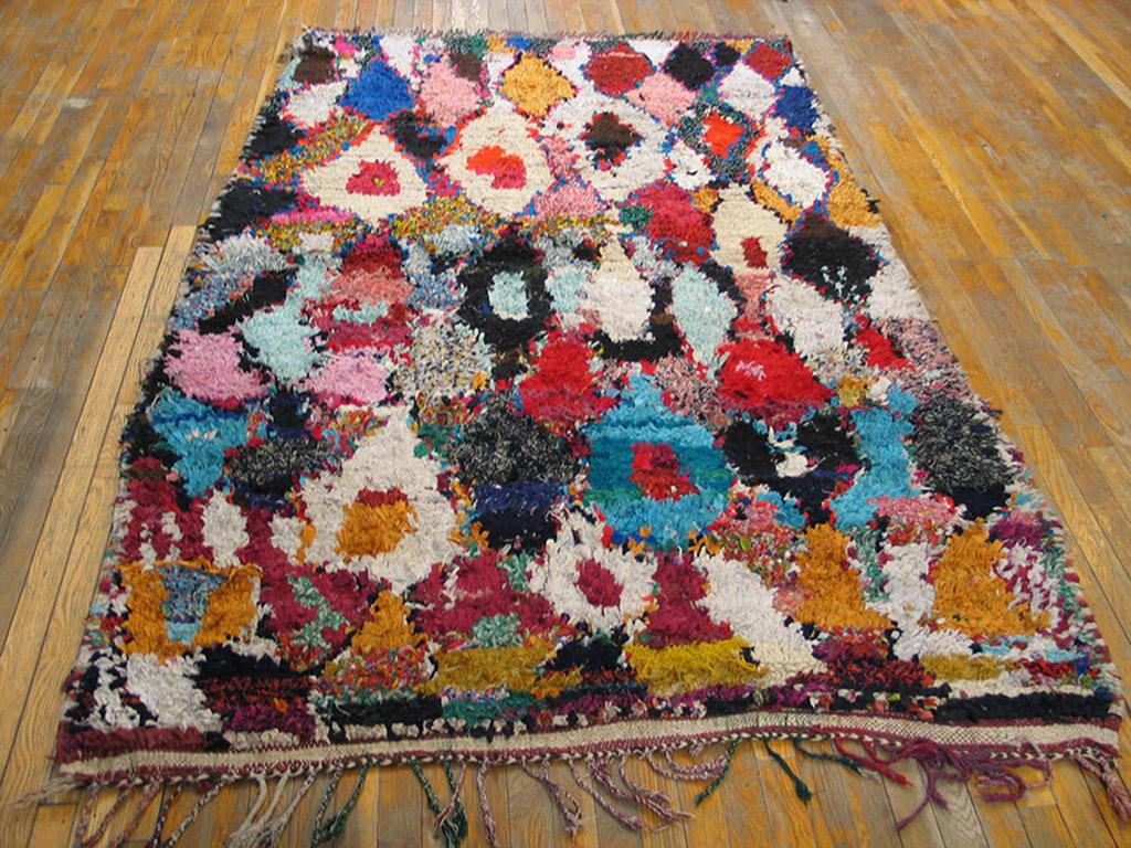 Antique Moroccan - Boucherouitte rug, size: 5'4