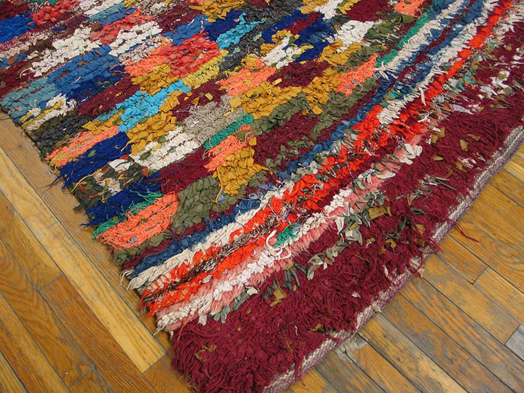 Hand-Knotted Antique Moroccan Boucherouitte Rug 5' 4