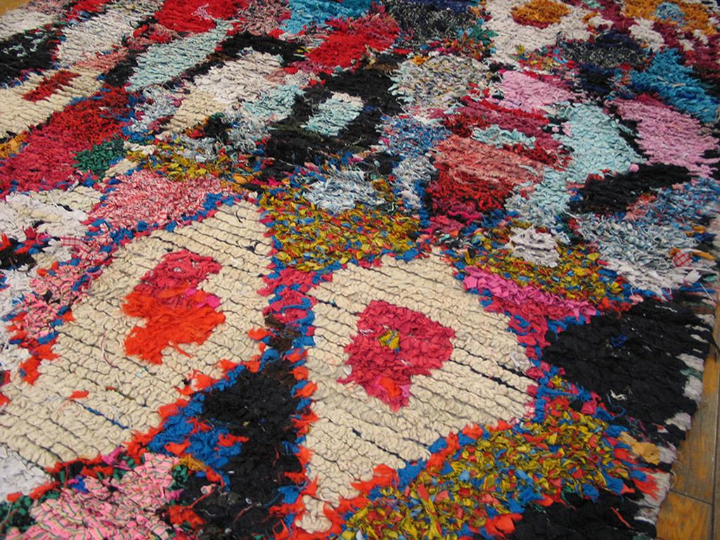 Mid-20th Century Antique Moroccan, Boucherouitte Rug For Sale