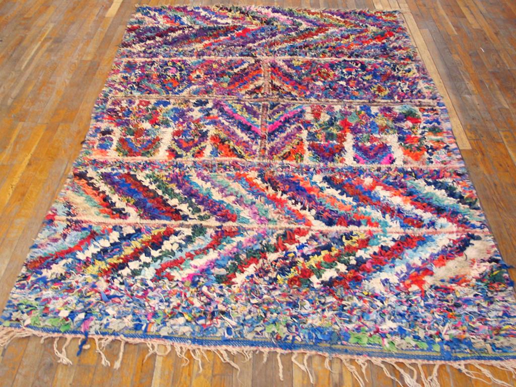 Antique Moroccan - Boucherouitte rug, size:5'6