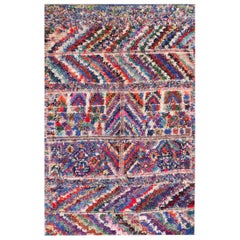 Antiker marokkanischer Boucherouitte-Teppich