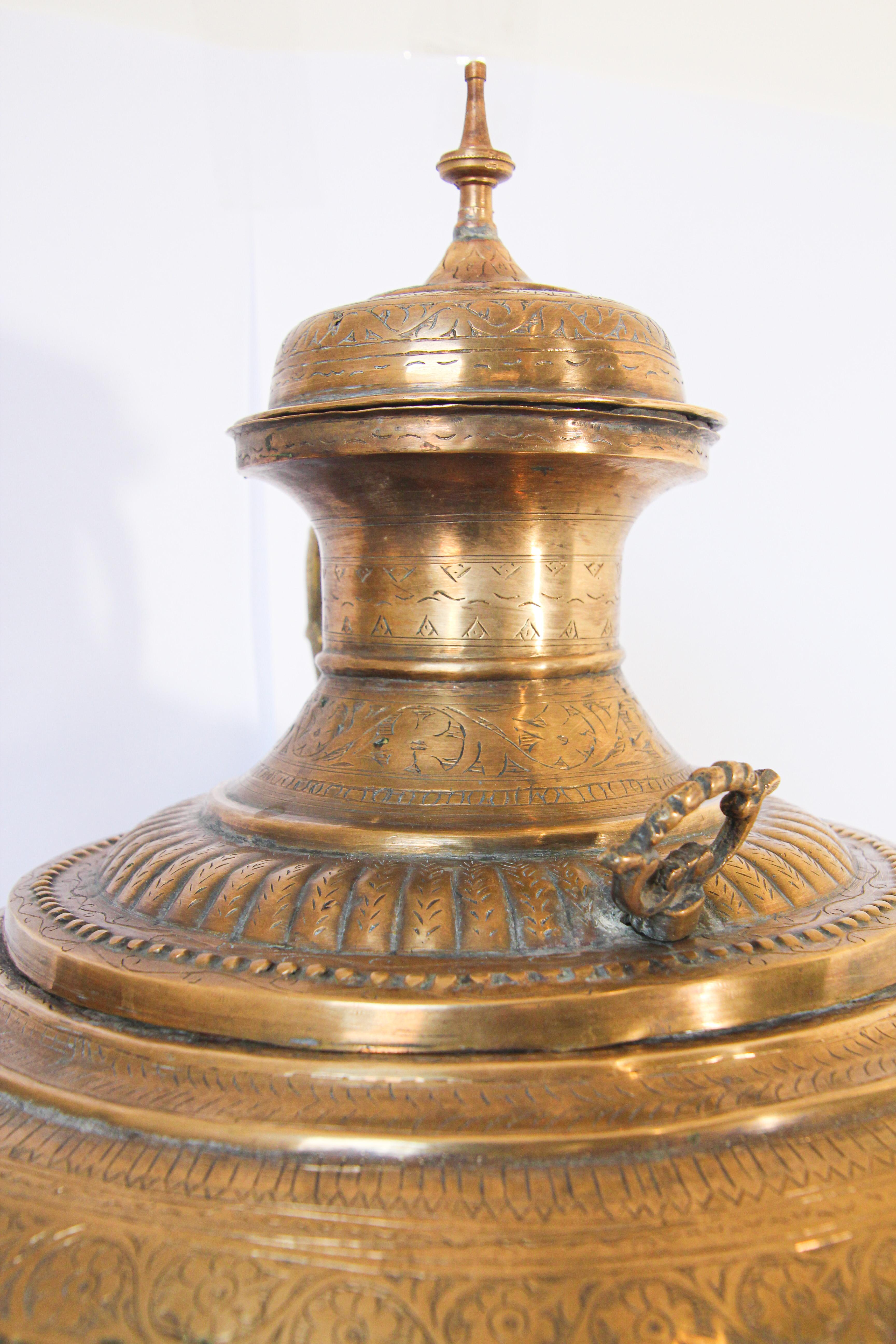 Antique Mughal Indian Brass Samovar For Sale 7