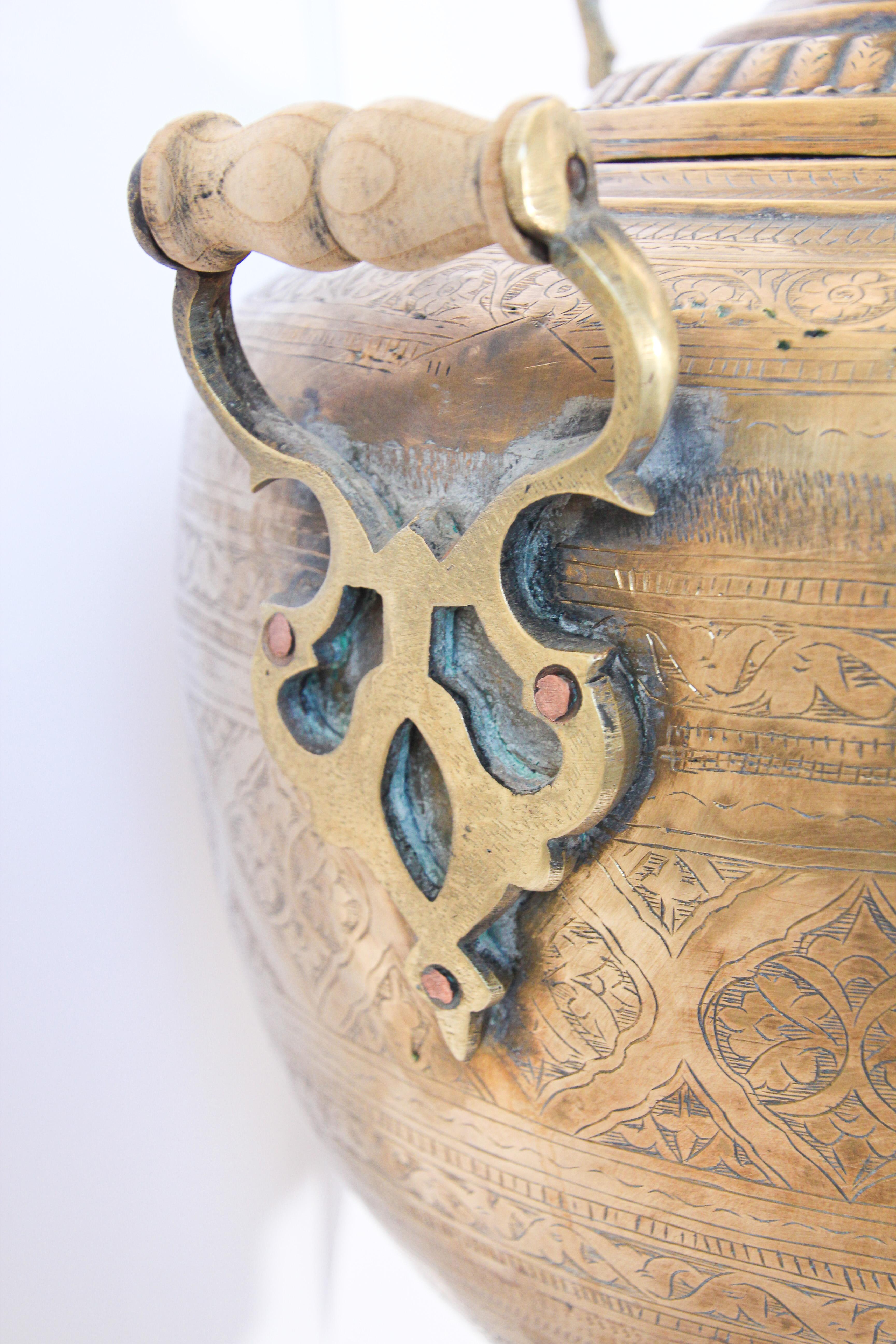 Antique Mughal Indian Brass Samovar For Sale 8