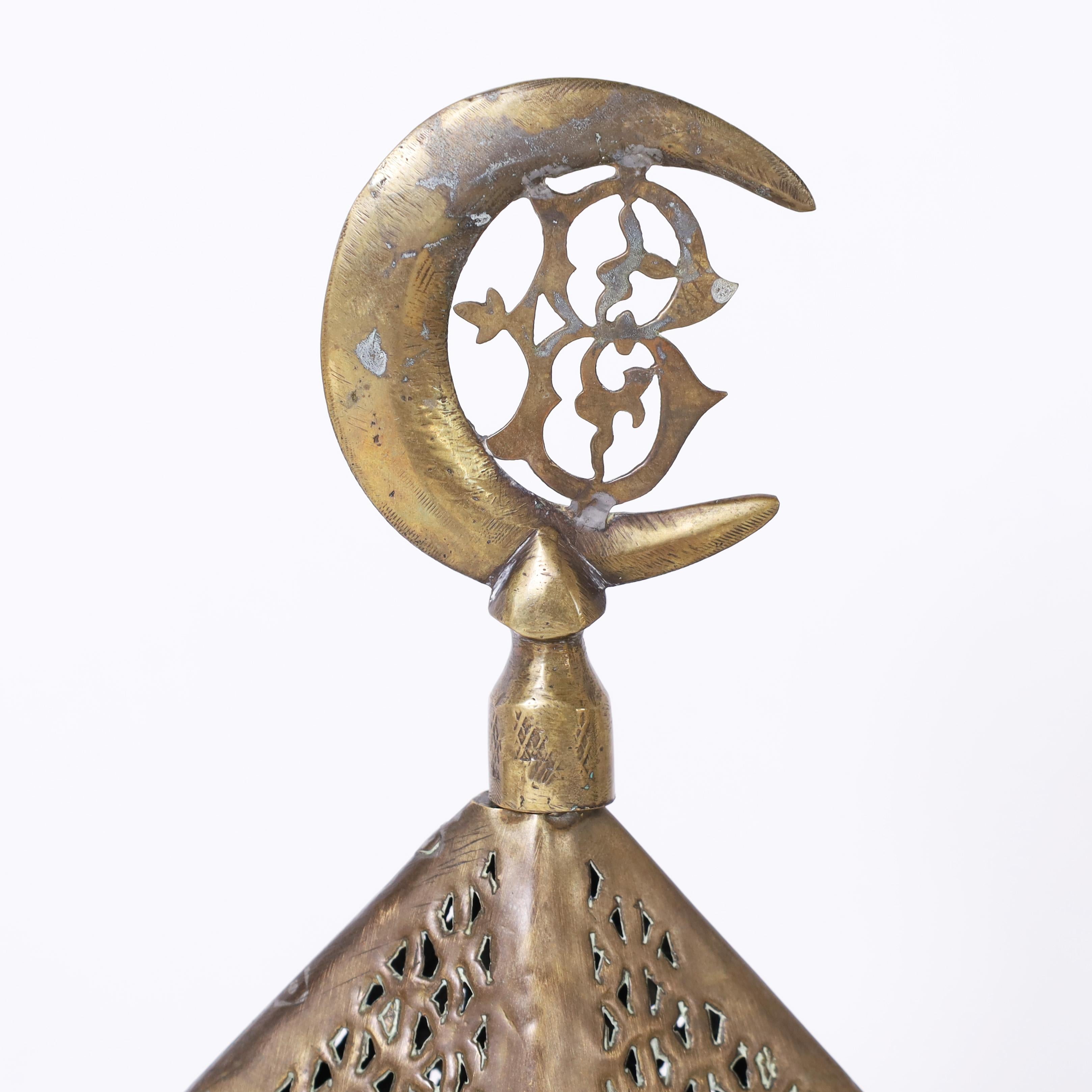 Cast Antique Moroccan Brass Table Lamp with Camel