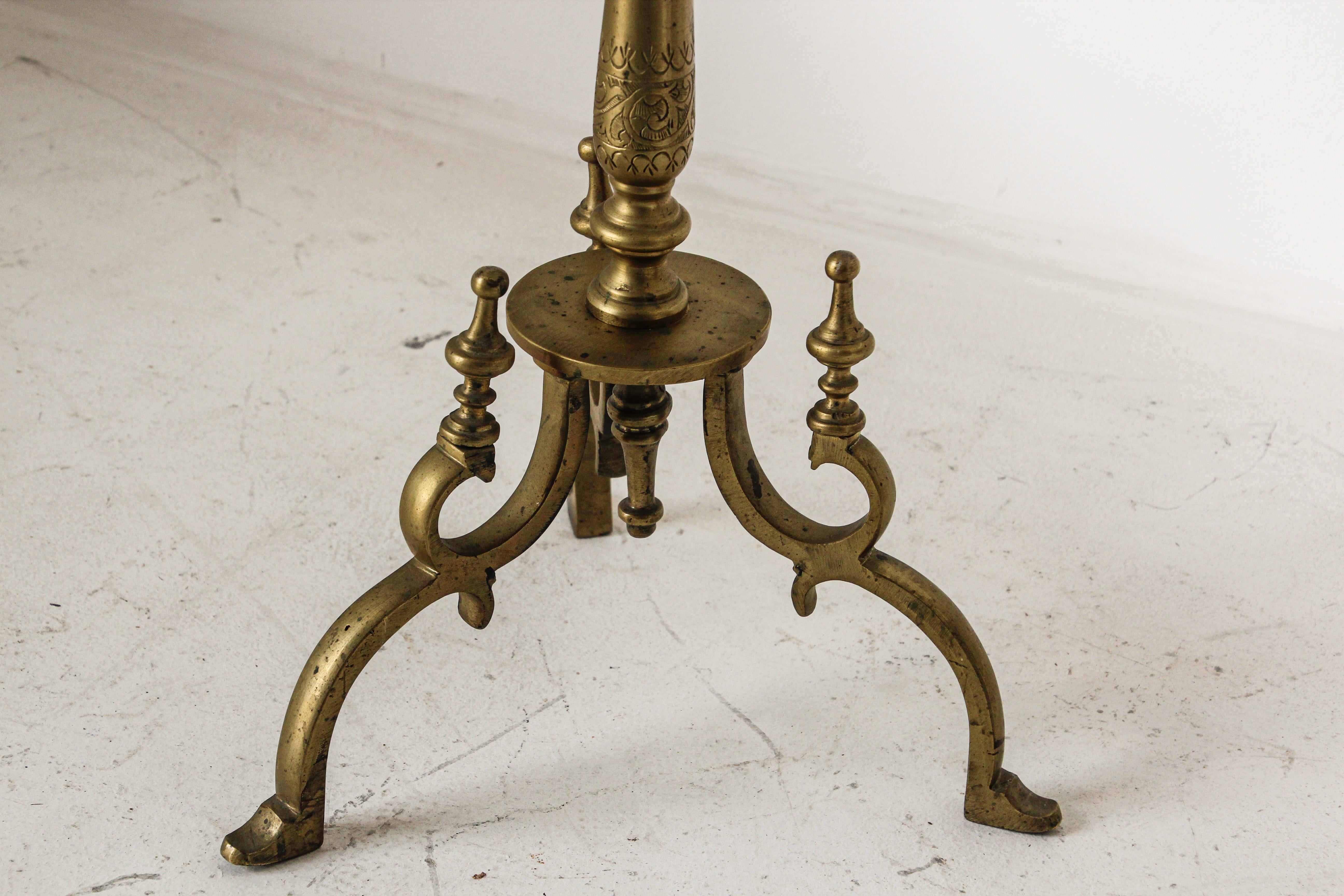 Antique Moroccan Brass Tea Kettle Pot on Stand For Sale at 1stDibs