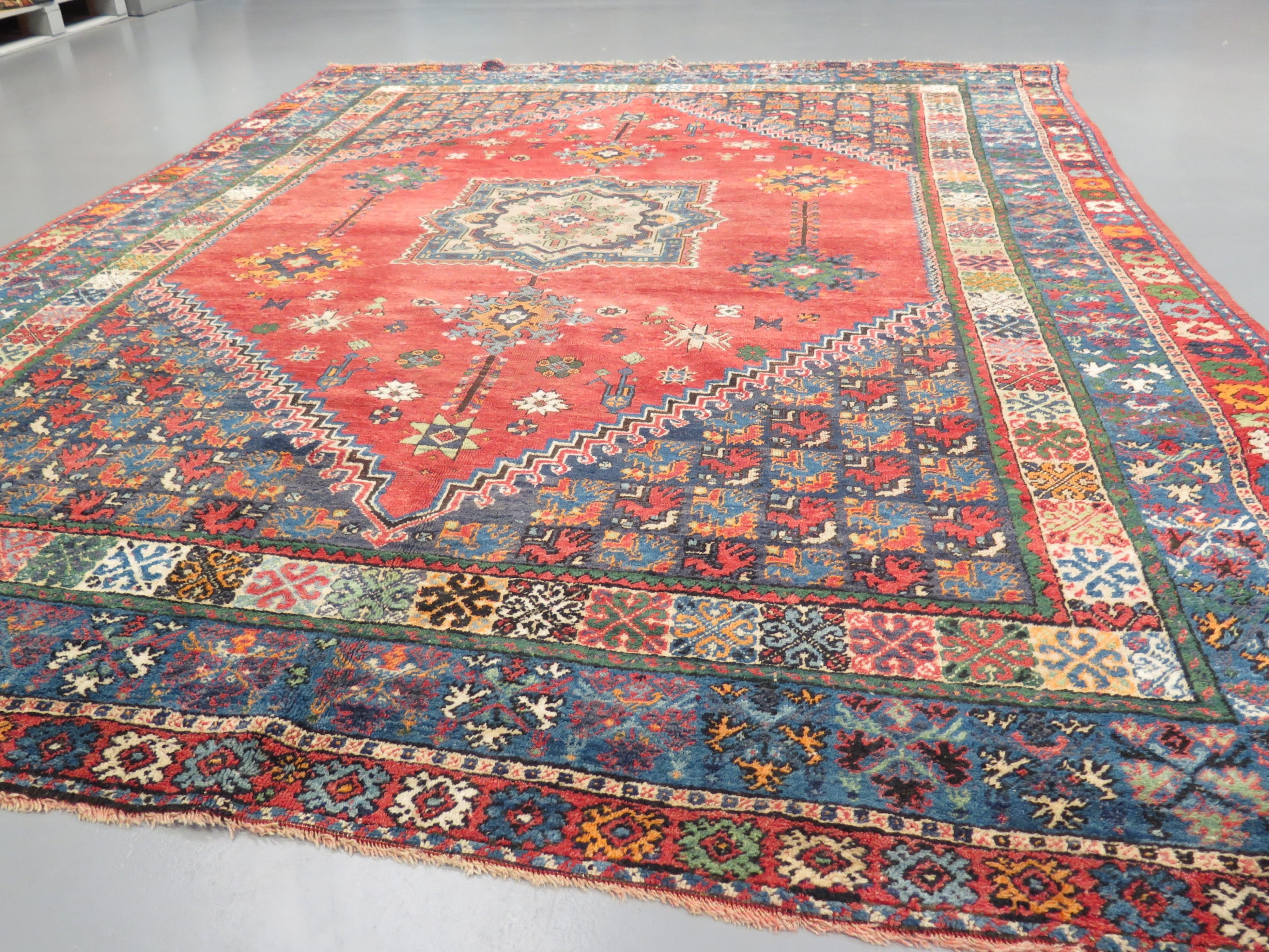Vegetable Dyed Antique Moroccan Carpet For Sale