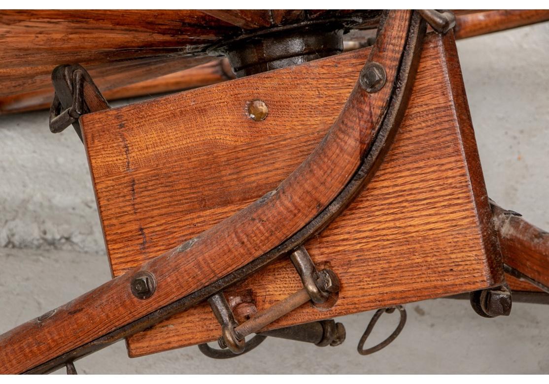 Hardwood Antique Moroccan Cart Wheel Coffee Table