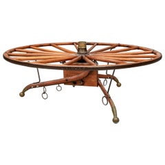 Antique Moroccan Cart Wheel Coffee Table
