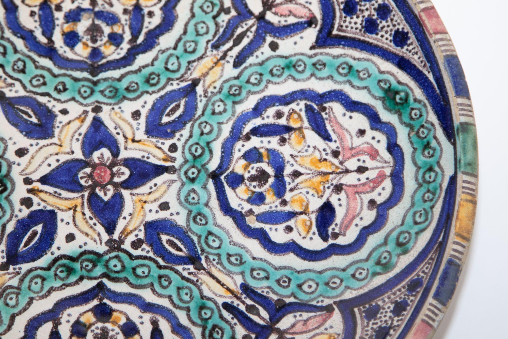 Antike marokkanische Keramikschale aus Fez aus den 1920er Jahren im Angebot 5