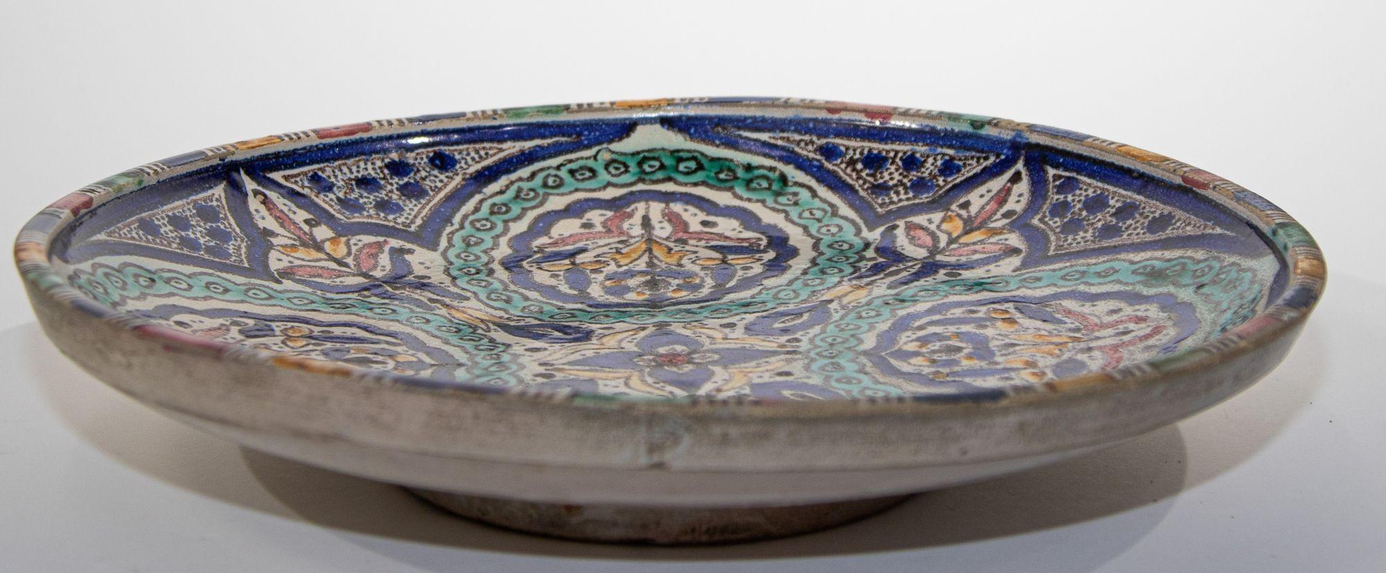 Antique Moroccan Ceramic Bowl from Fez 1920's For Sale 8