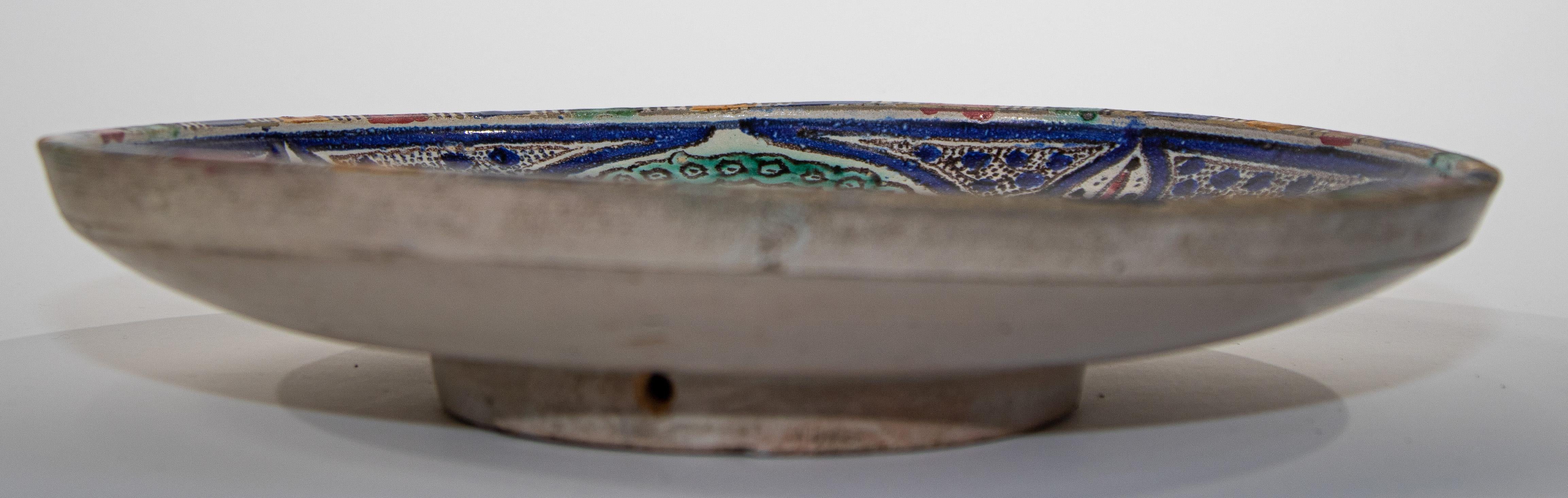 Antique Moroccan Ceramic Bowl from Fez 1920's For Sale 9