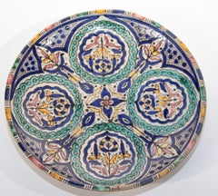 Antique Moroccan Ceramic Bowl from Fez 1920's