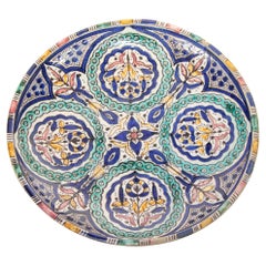 Antique Moroccan Ceramic Bowl from Fez 1920's