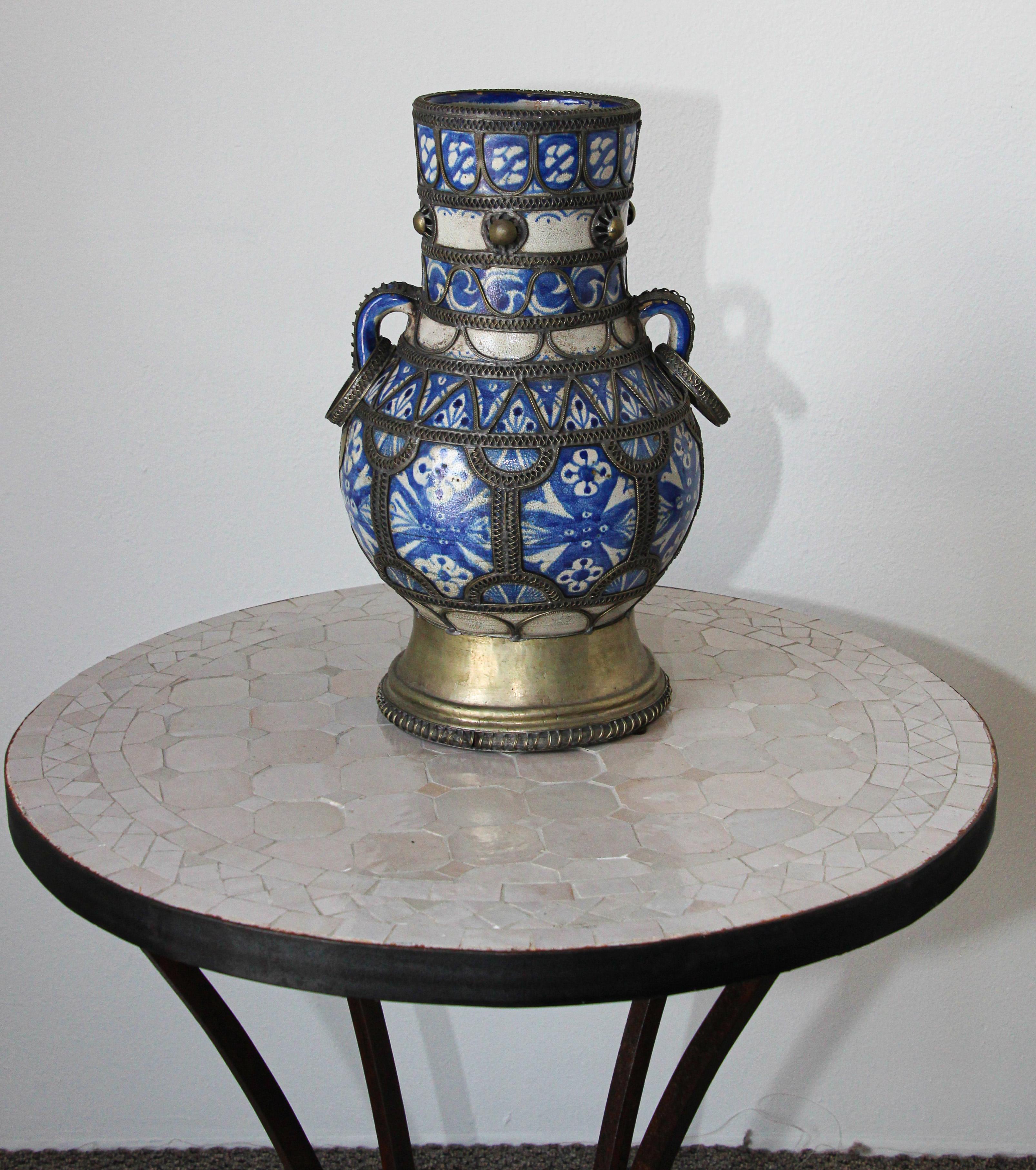 Antique Moroccan Ceramic Moorish Vase 3