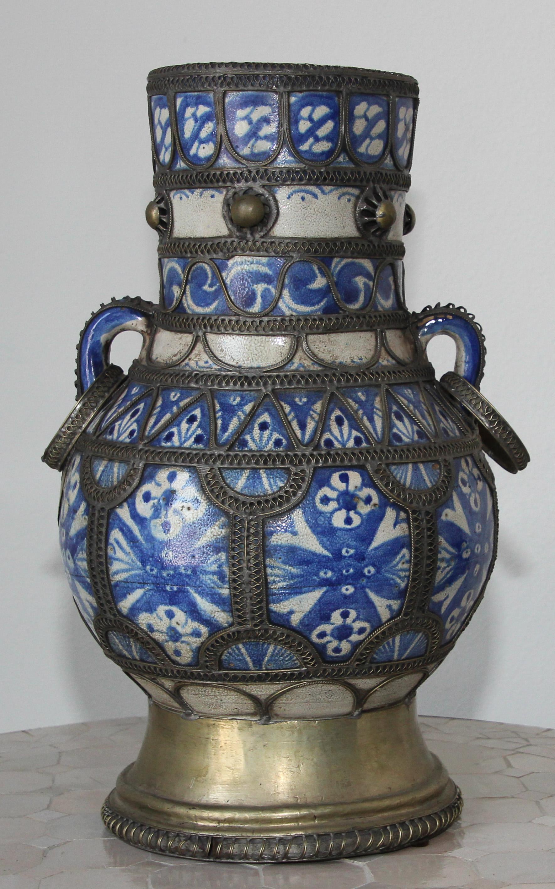 Antique Moroccan Ceramic Moorish Vase 5