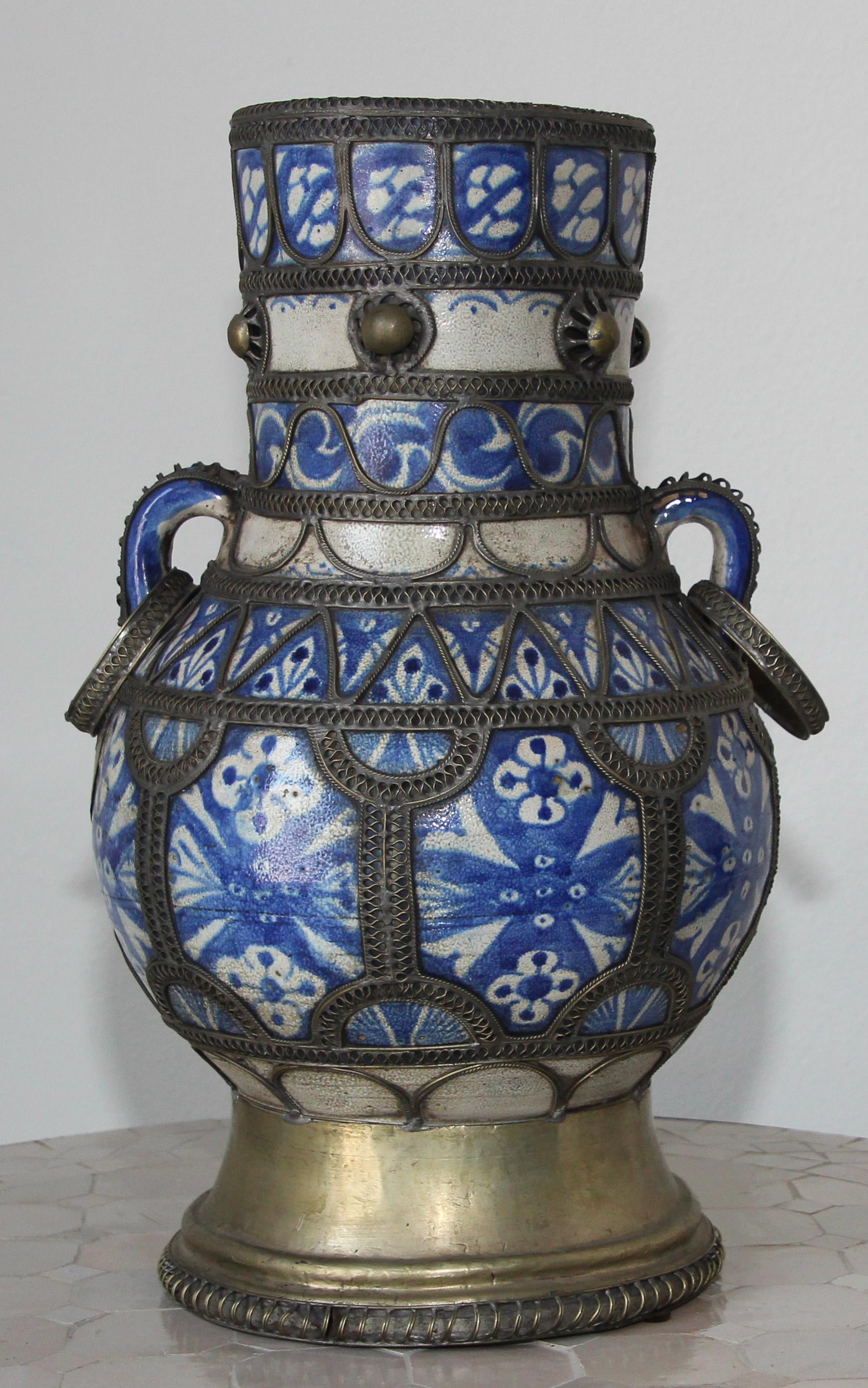 Vase mauresque antique en céramique du Maroc 5