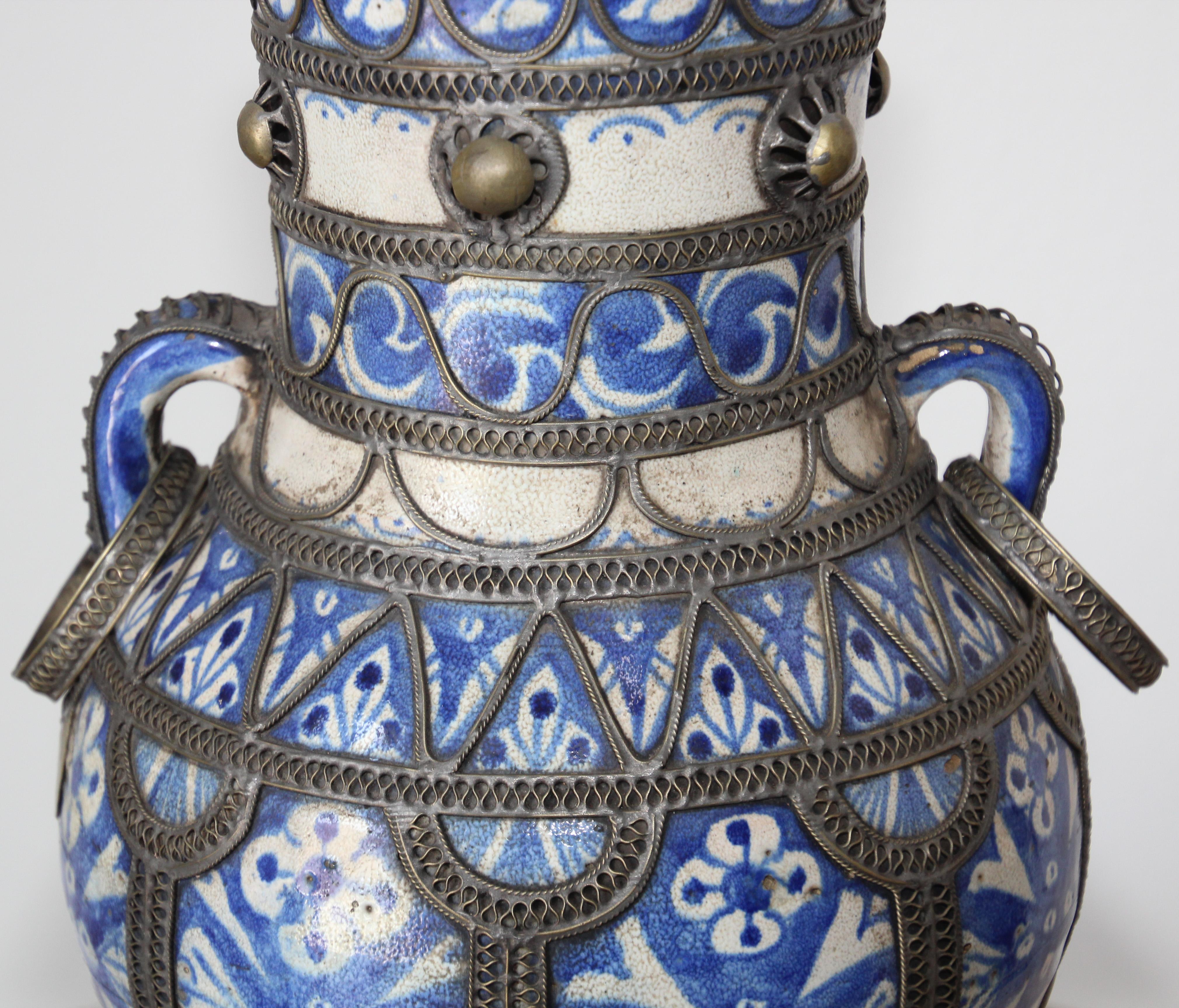 Antique Moroccan Ceramic Moorish Vase 7