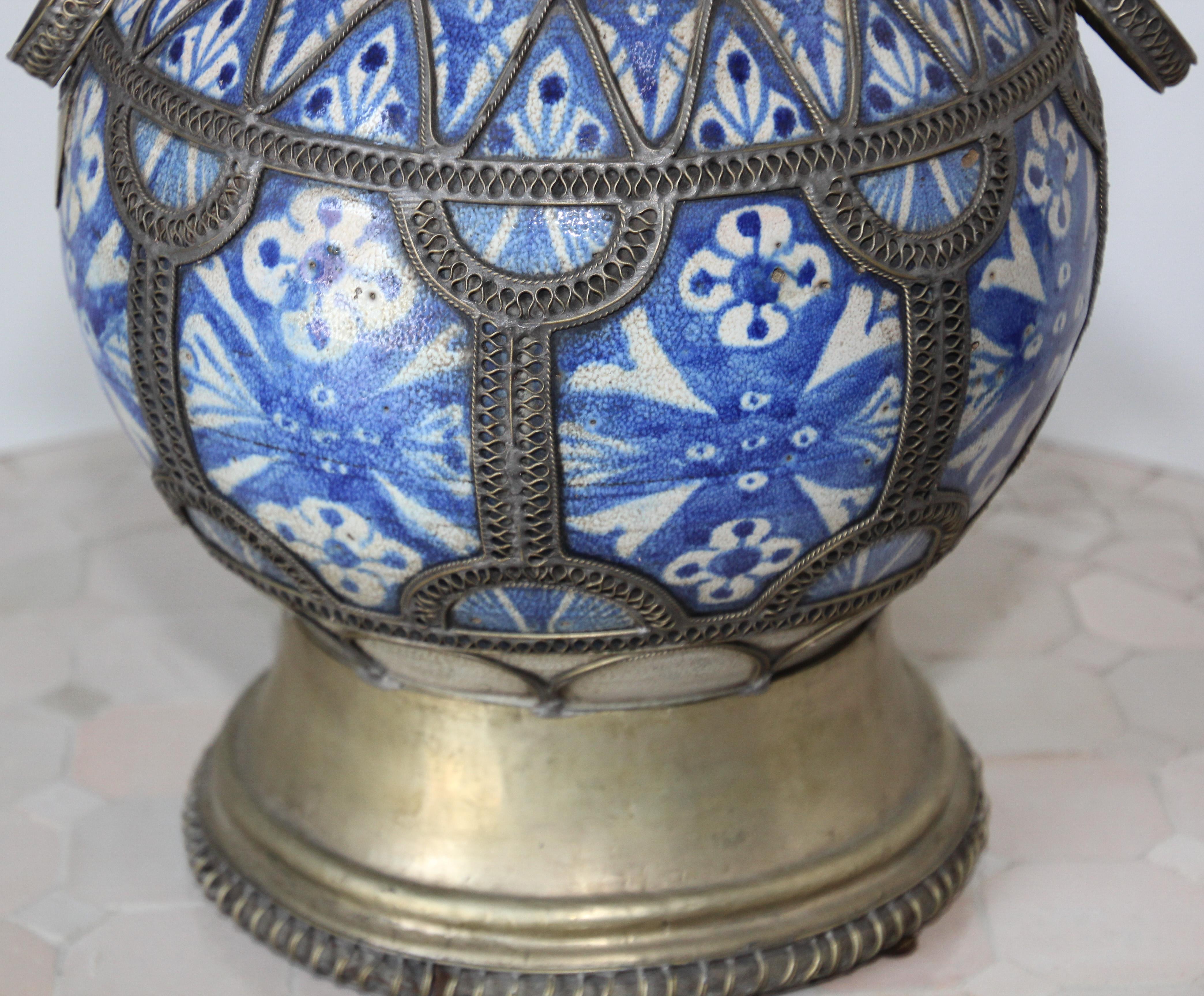 Antique Moroccan Ceramic Moorish Vase 8