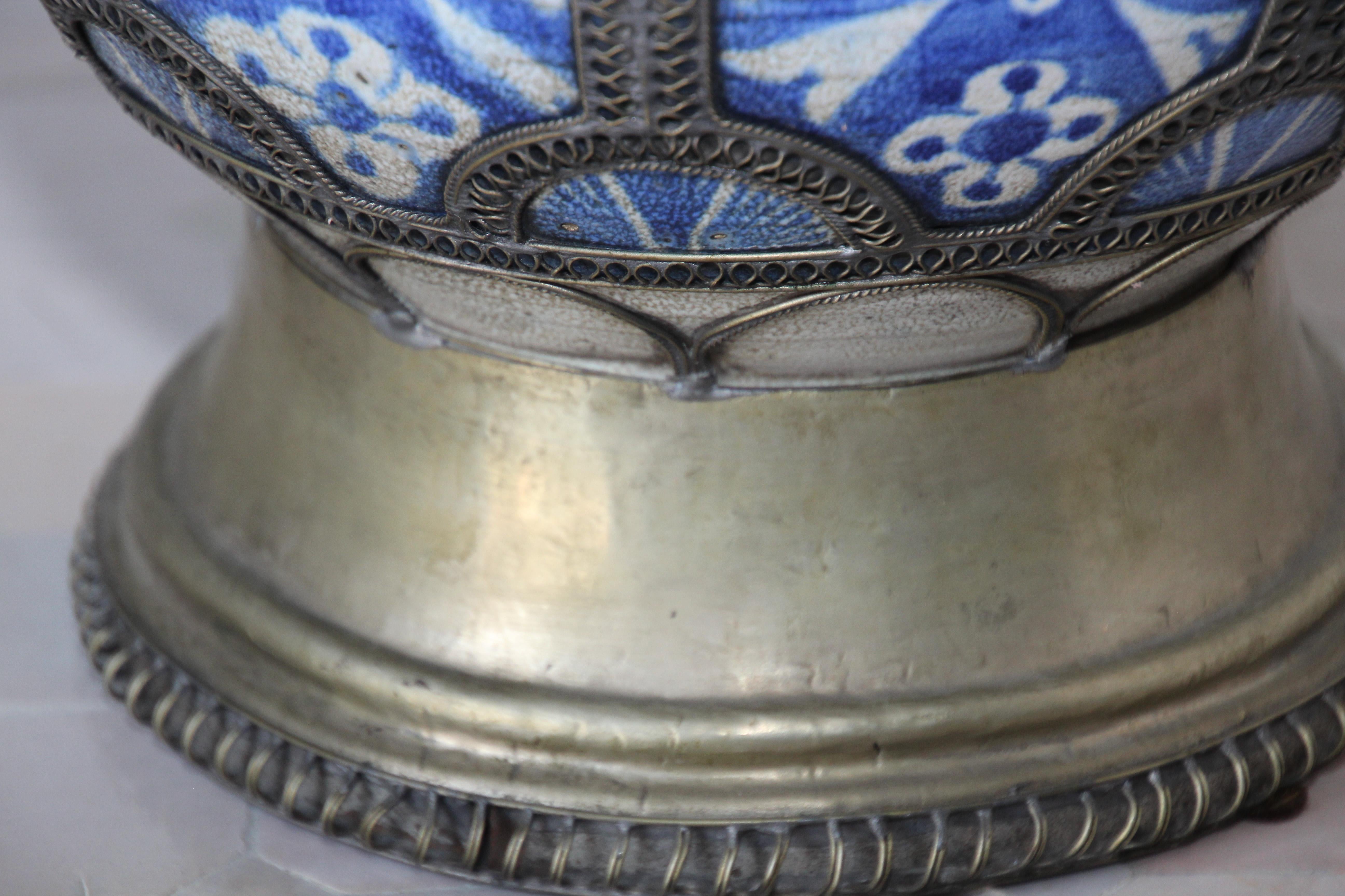 Antique Moroccan Ceramic Moorish Vase 9