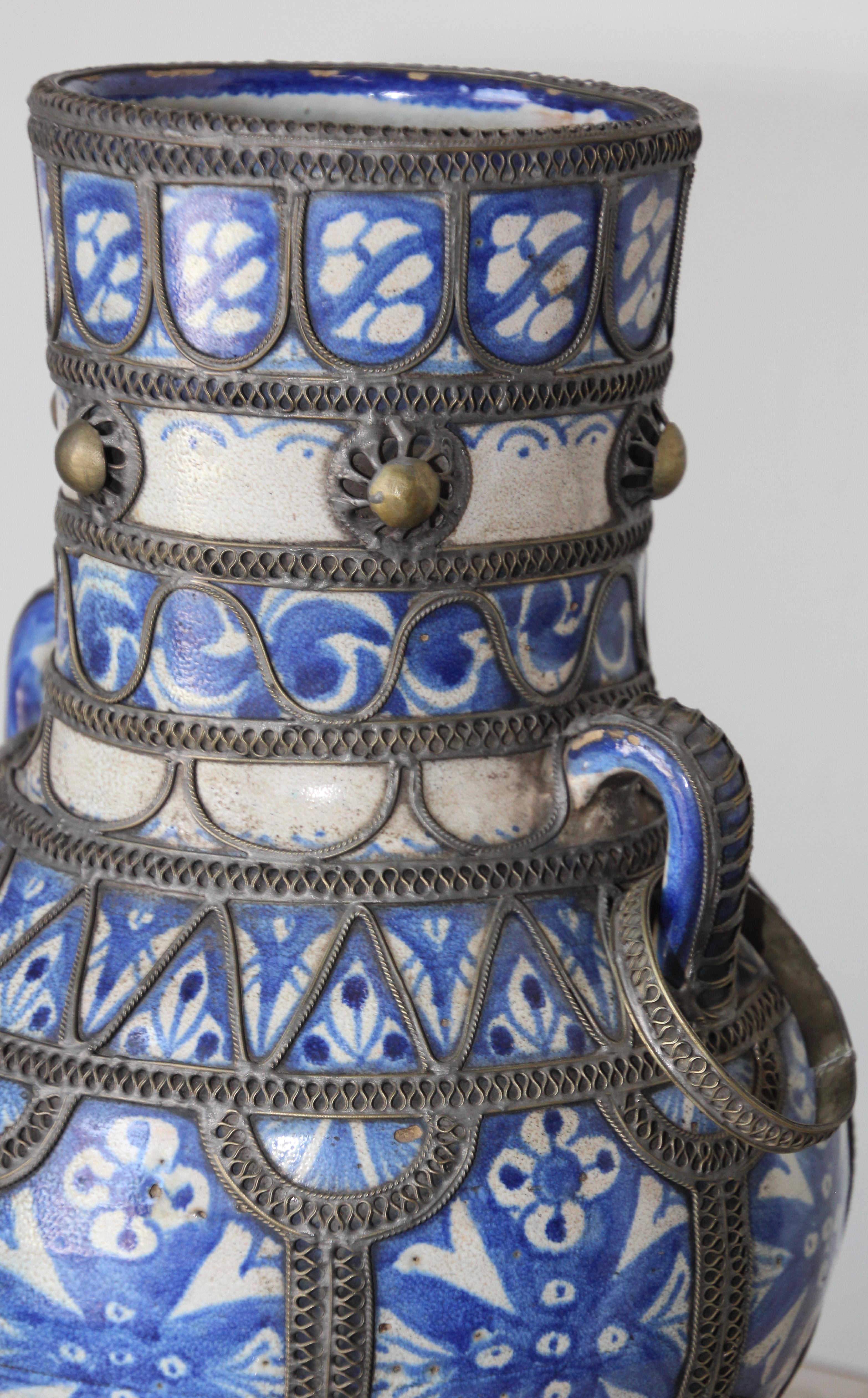 Antique Moroccan Ceramic Moorish Vase 11