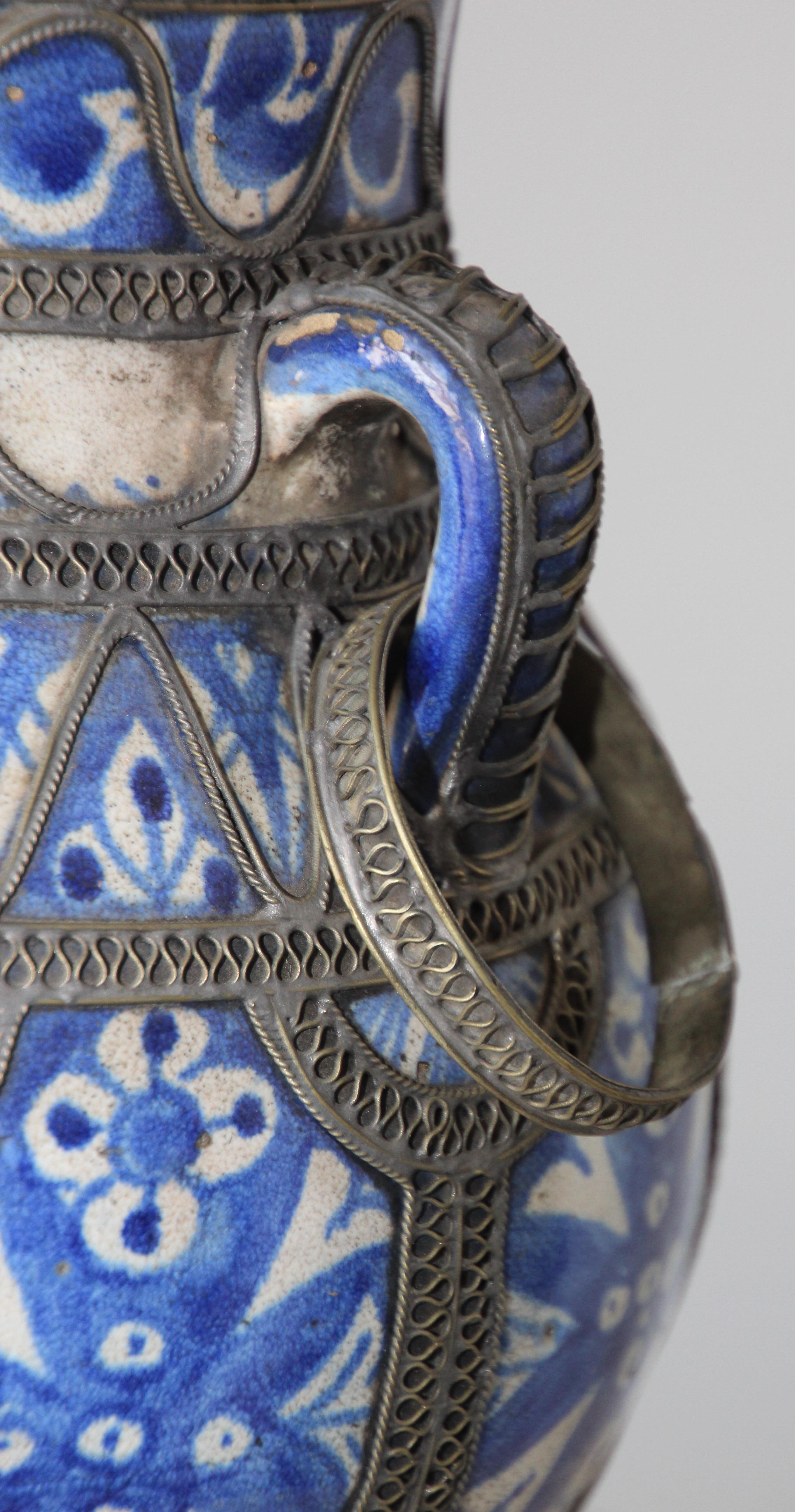 Antique Moroccan Ceramic Moorish Vase 12