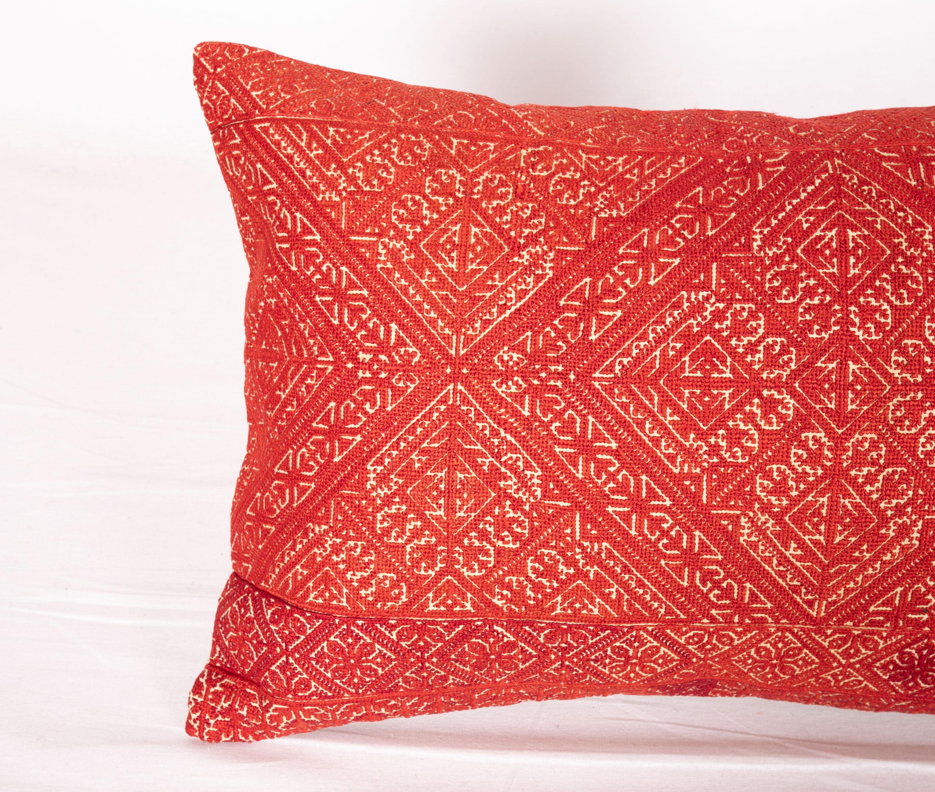 Suzani Antique Moroccan Fez Embroidery Pillow Case, Early 20th Century