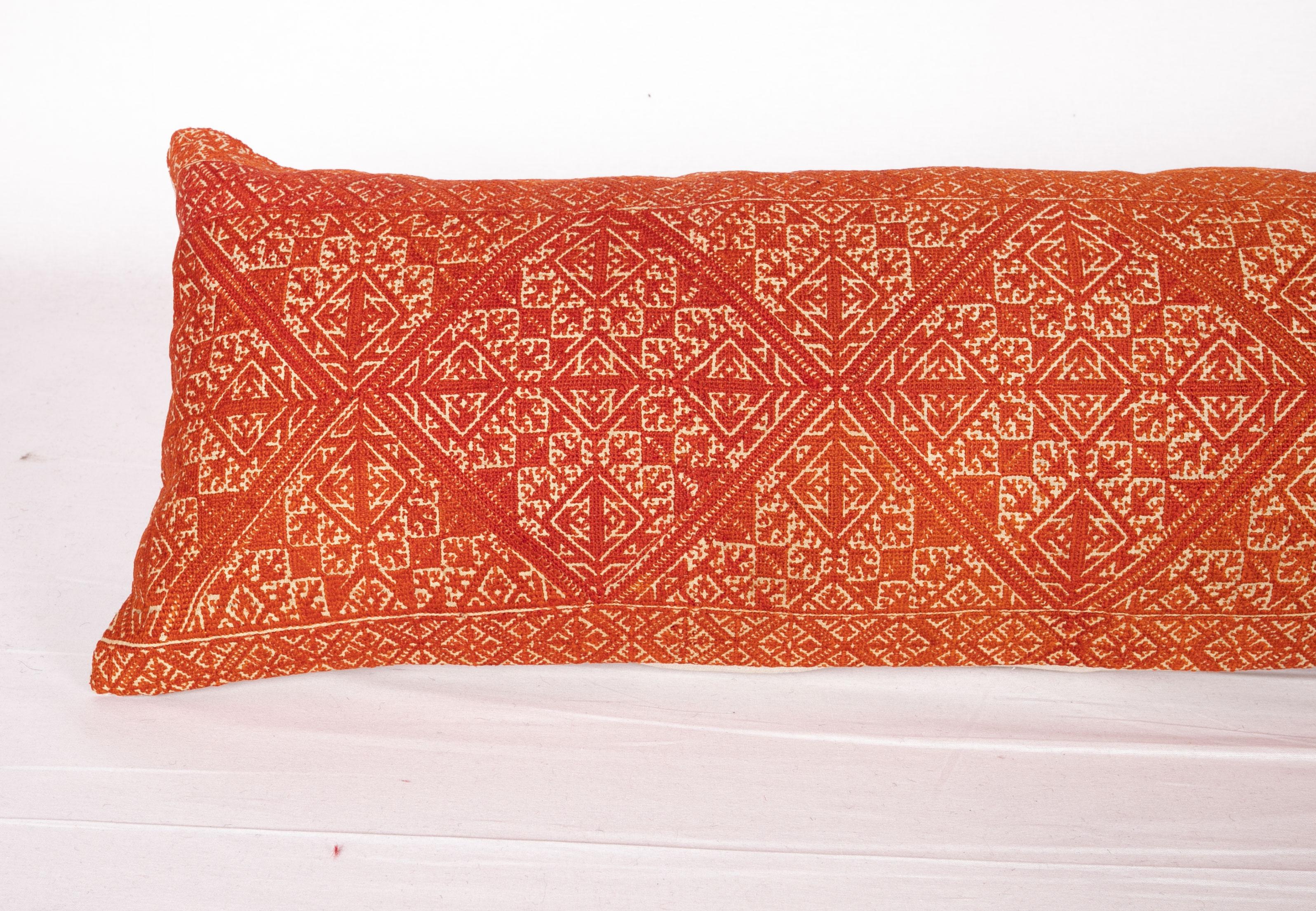 Suzani Antique Moroccan Fez Embroidery Pillow Case, Early 20th Century