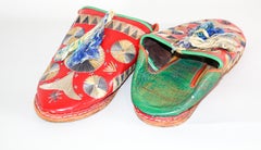 Antique Moroccan Hand Tooled Berber Leather Babouches Shoes