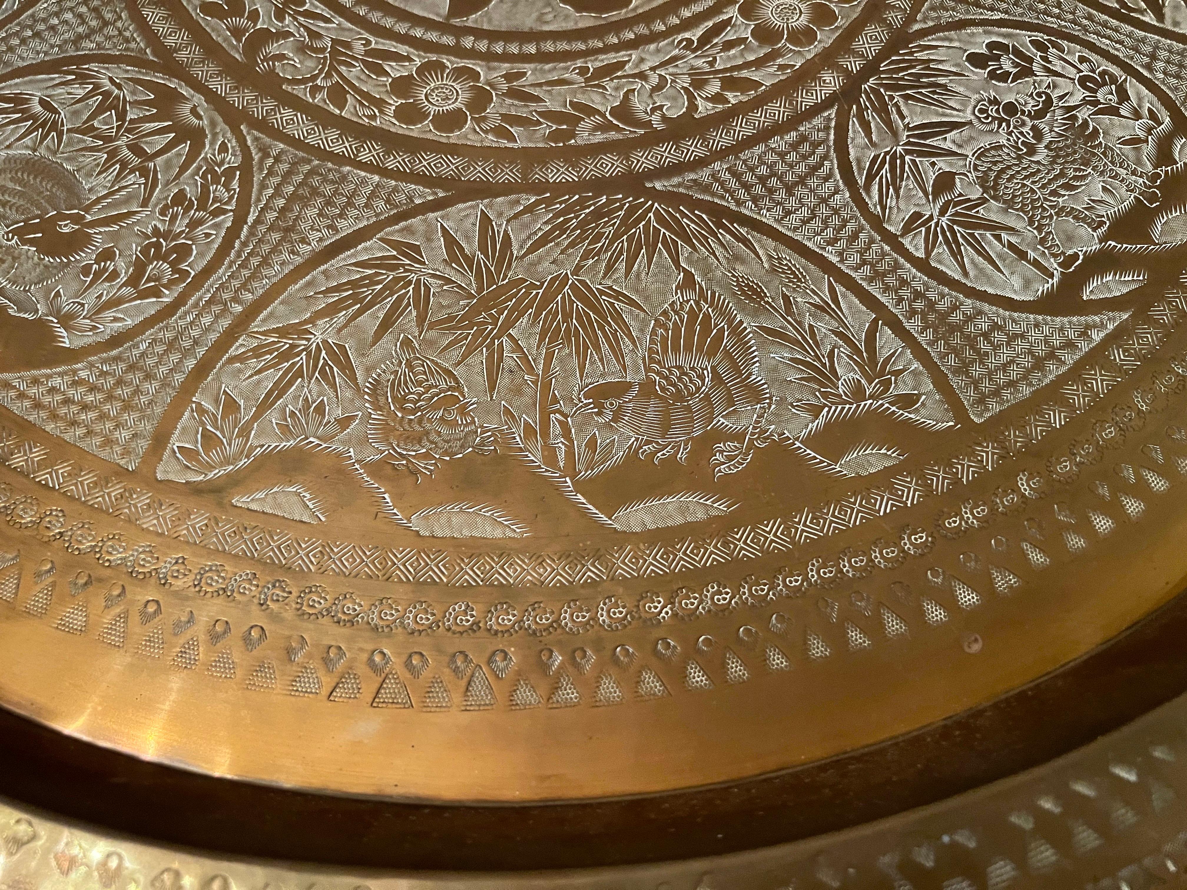 moroccan brass tray table
