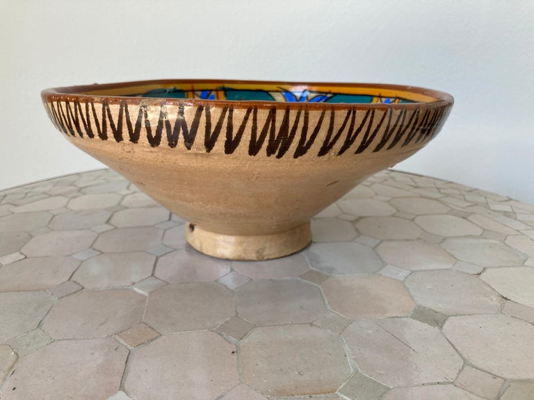 Antique Moroccan Handcrafted Pottery Bowl 3