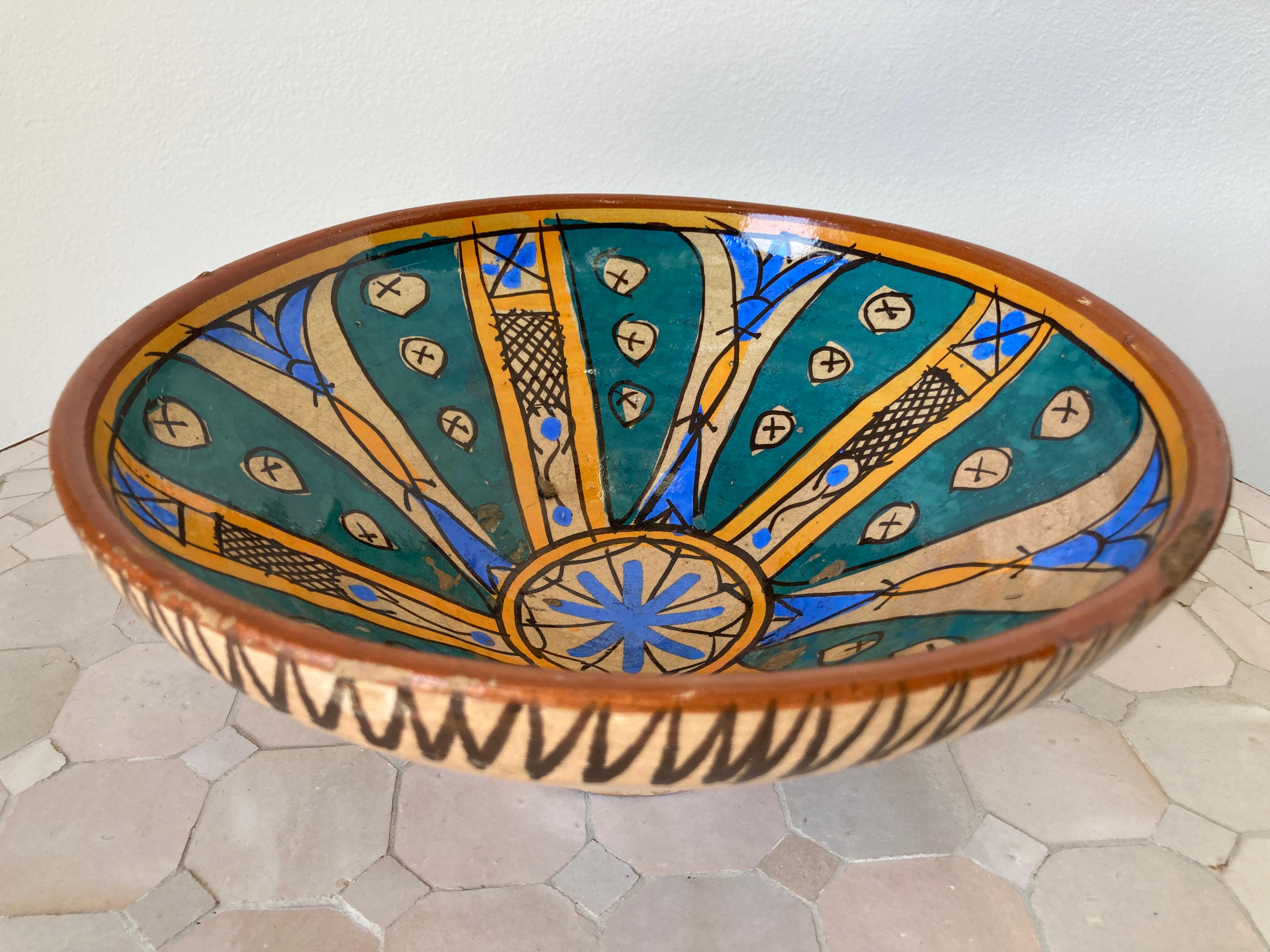 Antique Moroccan Handcrafted Pottery Bowl 4