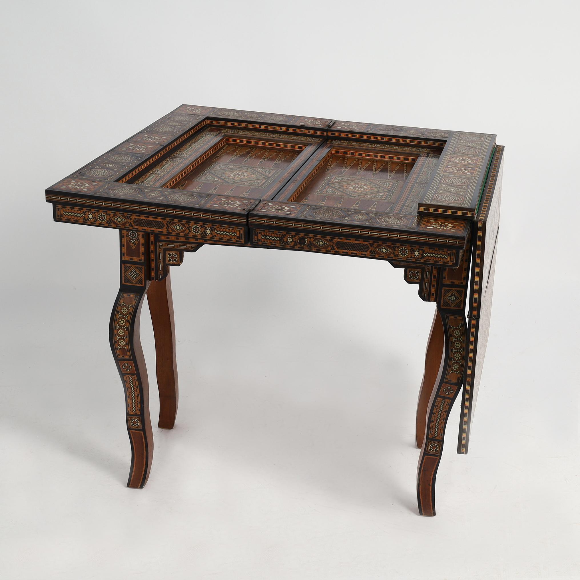 Antique Moroccan Inlaid Game Table 8