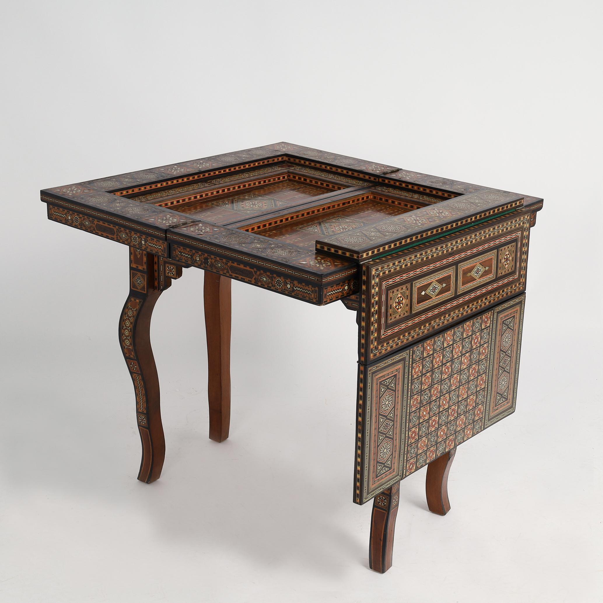 Antique Moroccan Inlaid Game Table 9