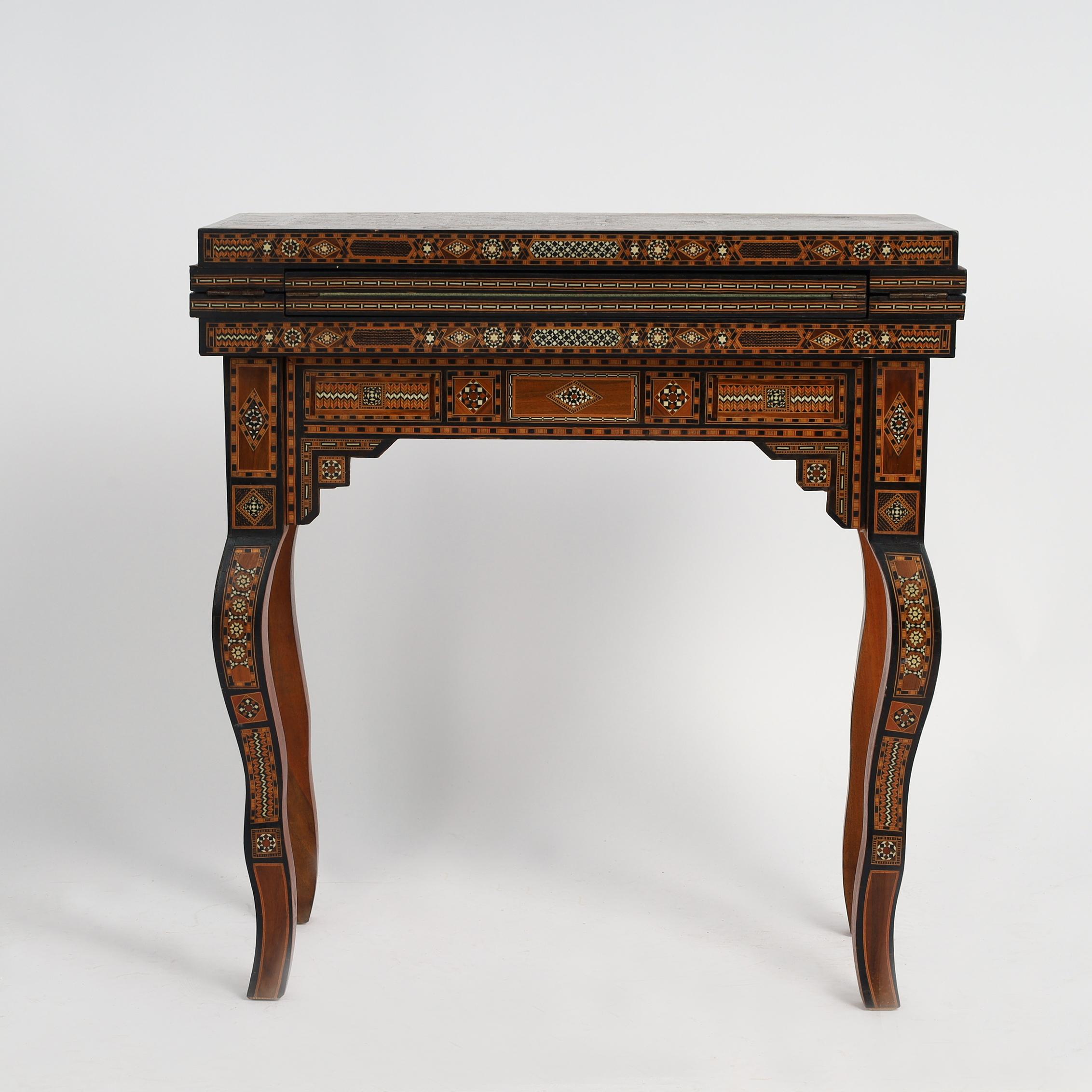 Antique Moroccan Inlaid Game Table In Good Condition In Palm Beach, FL